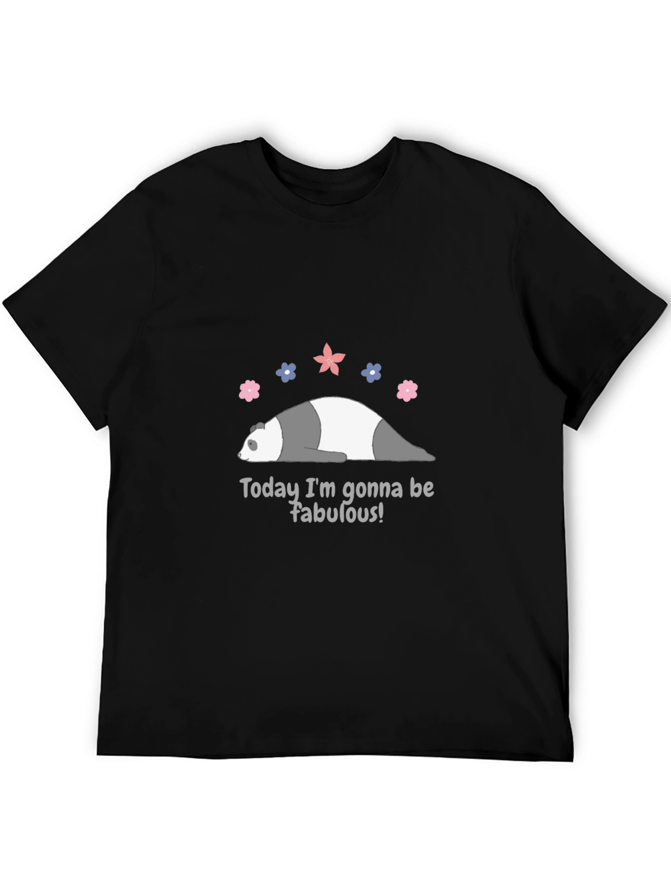 Black Funny Panda Fabulous Graphic Tee view 5