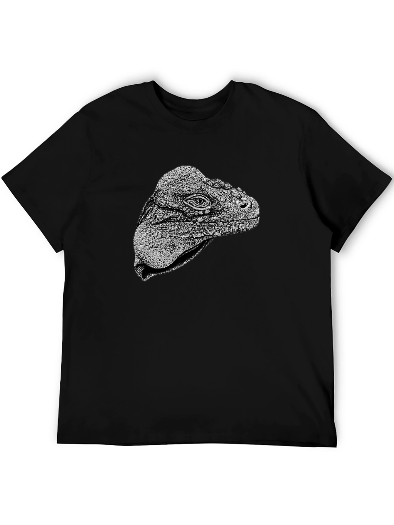 Black Iguana Head Graphic Tee - Unique Animal Print view 5