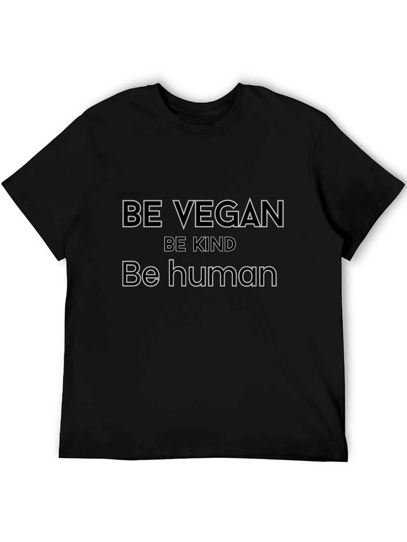 Black Be Vegan Be Kind T-Shirt - Eco-Friendly view 5
