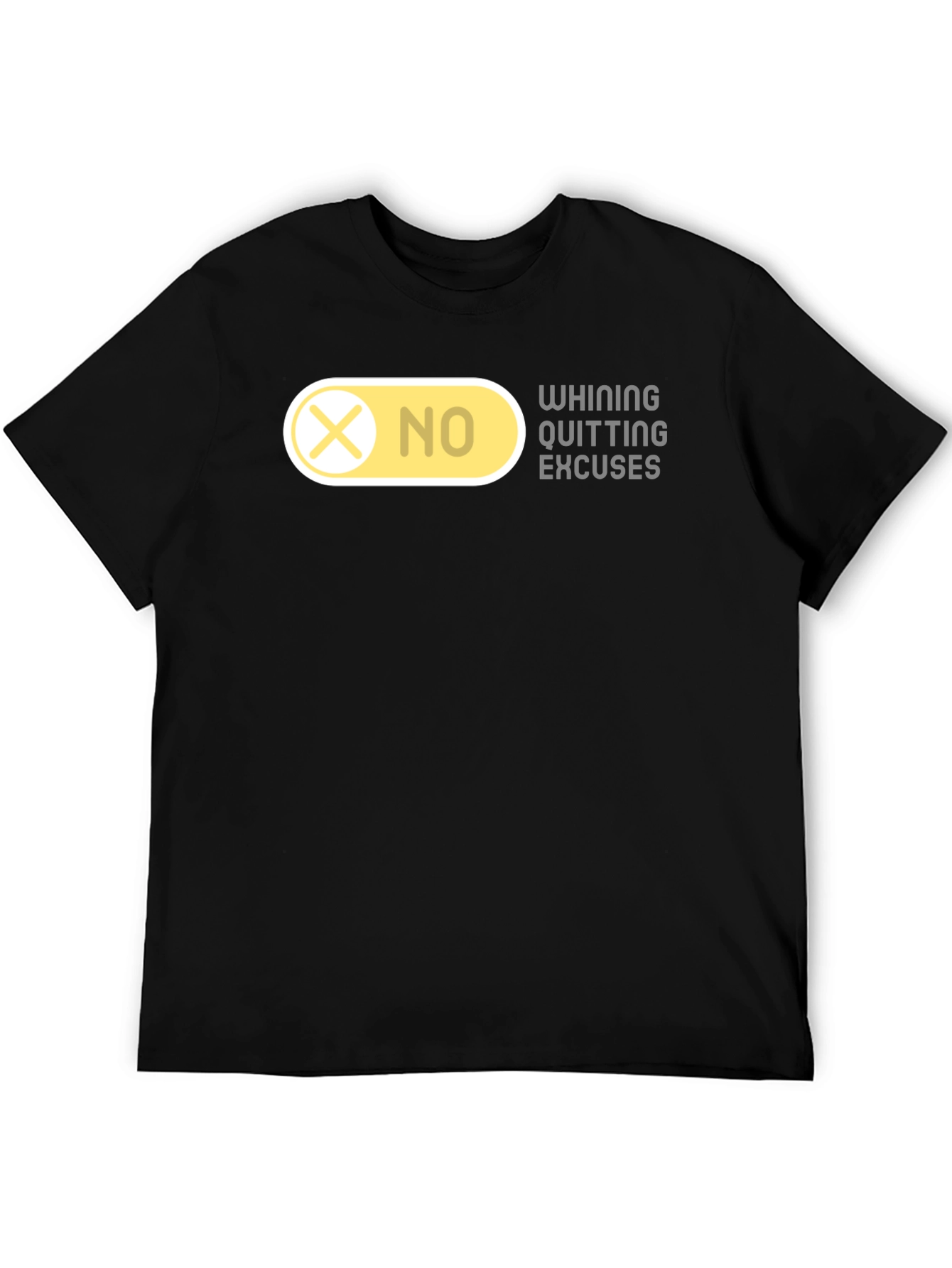 Black No Excuses Graphic T-Shirt - Motivational Tee view 5