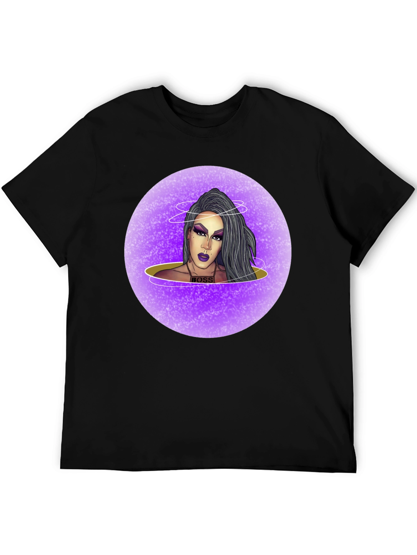 Black Drag Queen Boss T-Shirt - Black Cotton Graphic Tee view 5