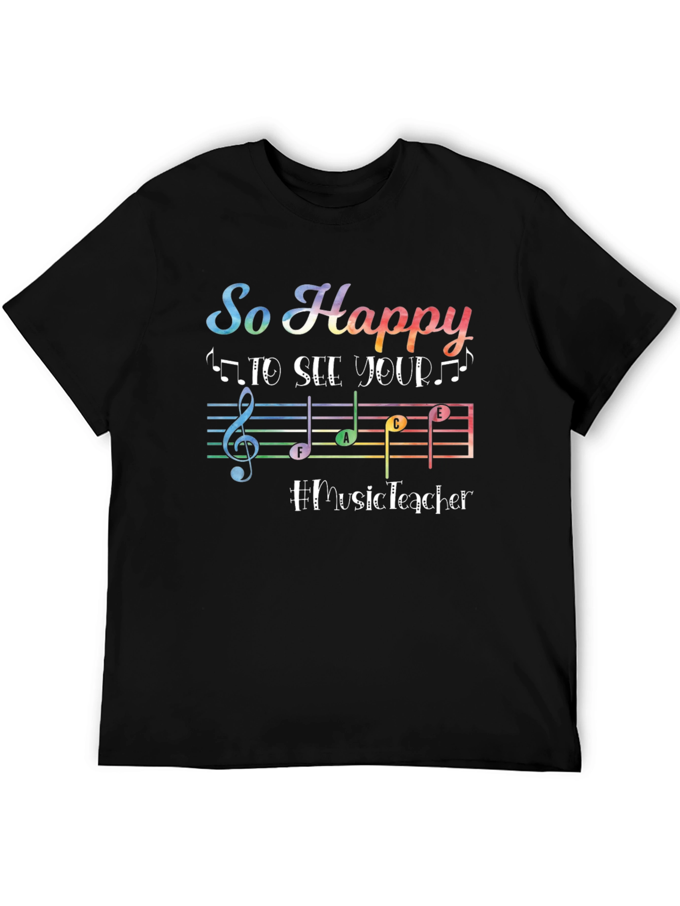 Black So Happy to See Your Music Teacher T-Shirt view 5
