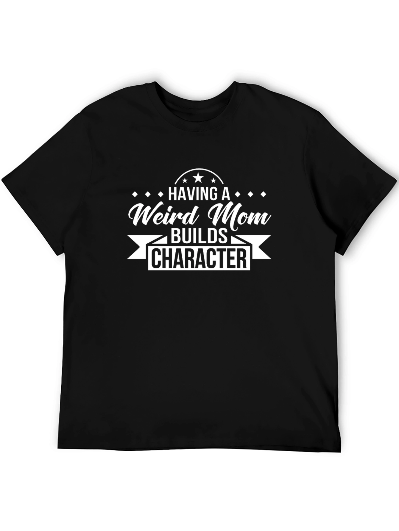 Black Weird Mom Builds Character Graphic Tee - Black view 5