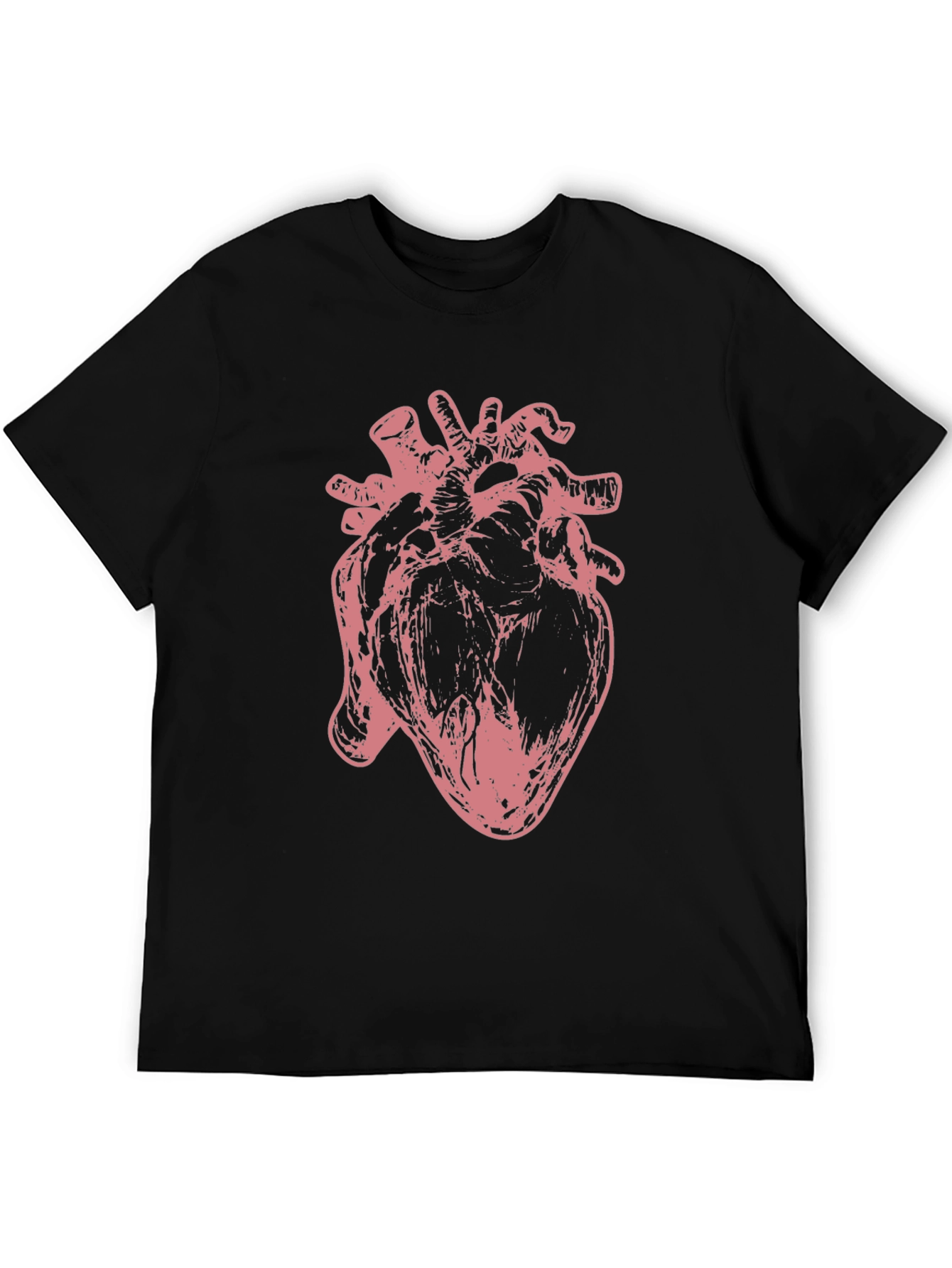 Black Anatomical Heart Graphic Tee - Unique Design view 5