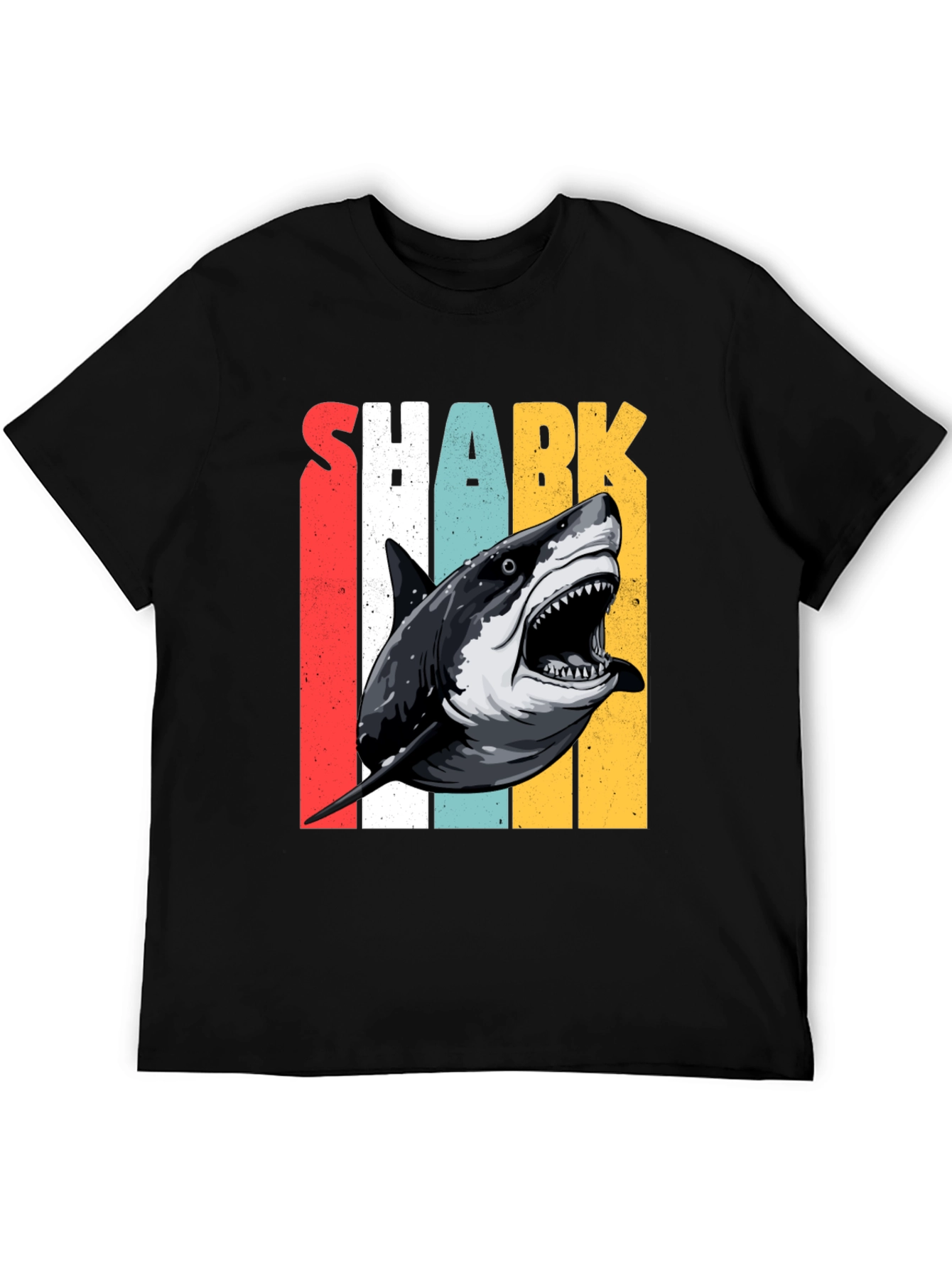 Black Shark Graphic T-Shirt - Retro Style Print view 5