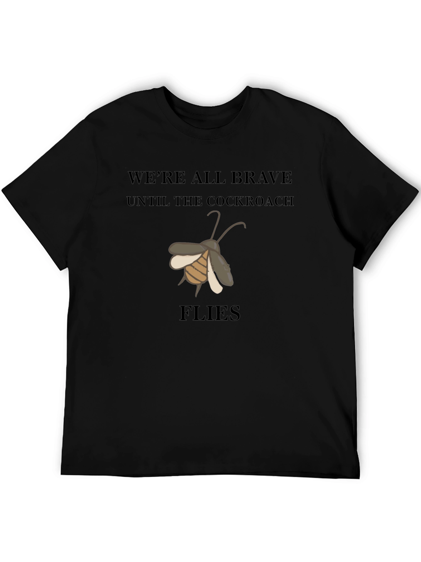 Black Funny Cockroach Flies Graphic Black T-Shirt view 5