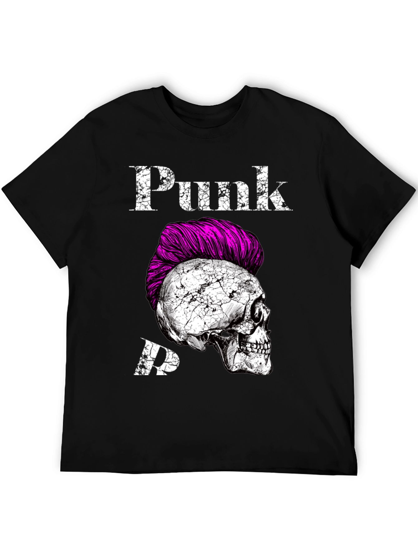 Black Punk Skull Graphic Tee - Edgy Fashion Statement view 5
