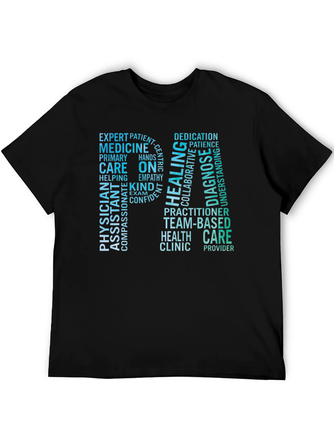 Black RN Word Cloud T-Shirt - Medical Professional Tee view 5