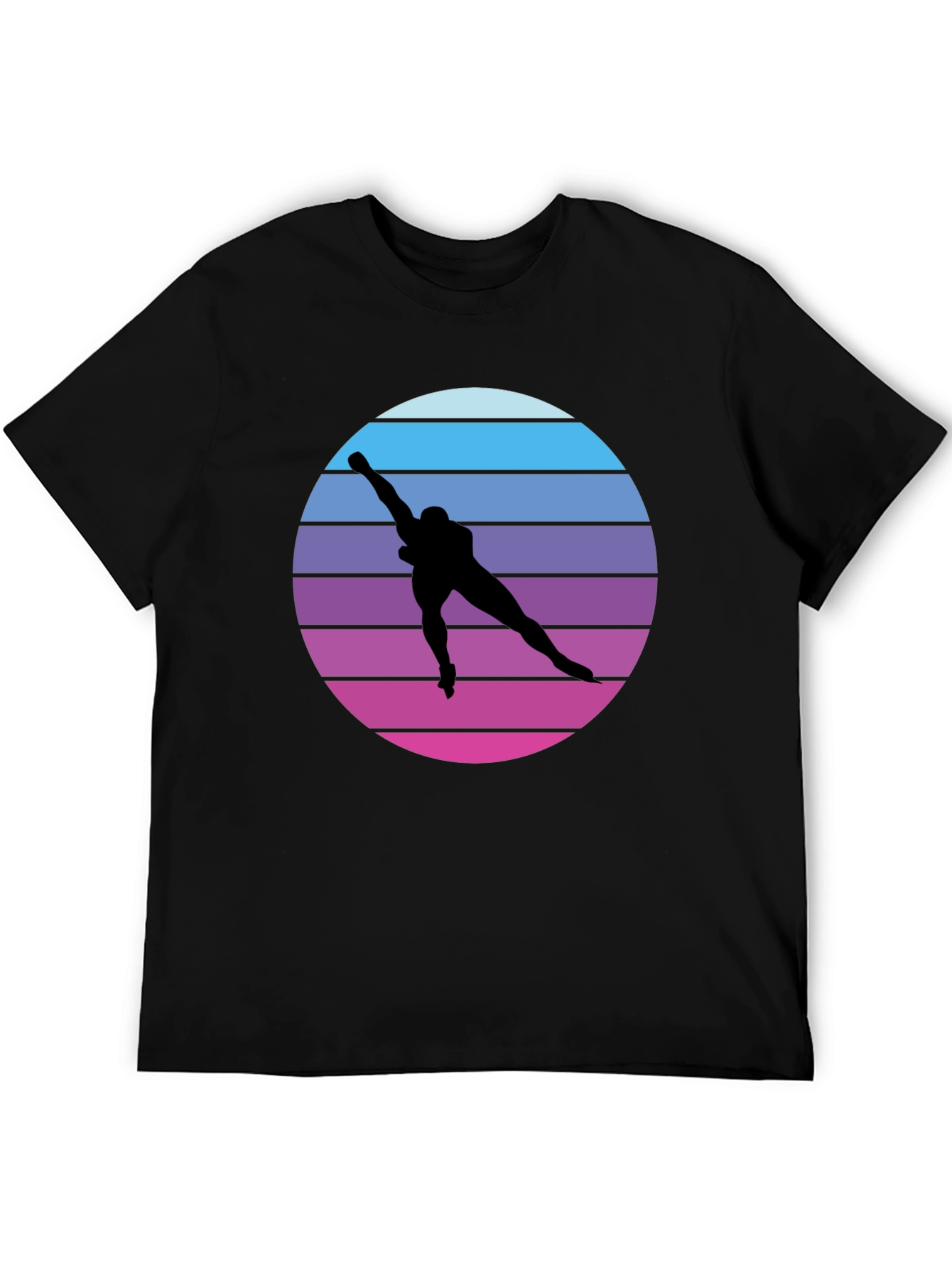 Black Retro Speed Skater Graphic Tee view 5