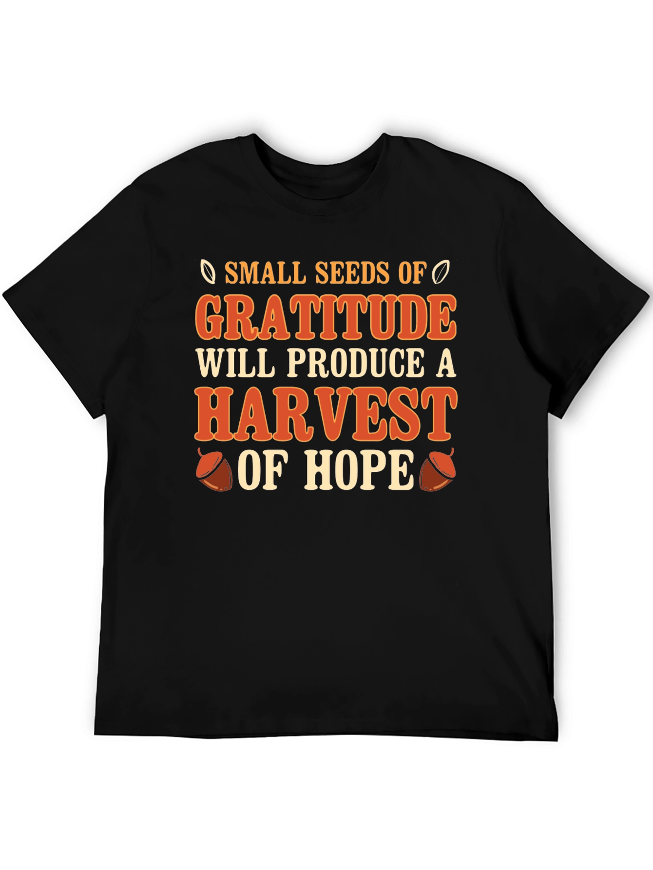 Black Gratitude Harvest T-Shirt - Inspirational Graphic Tee view 5