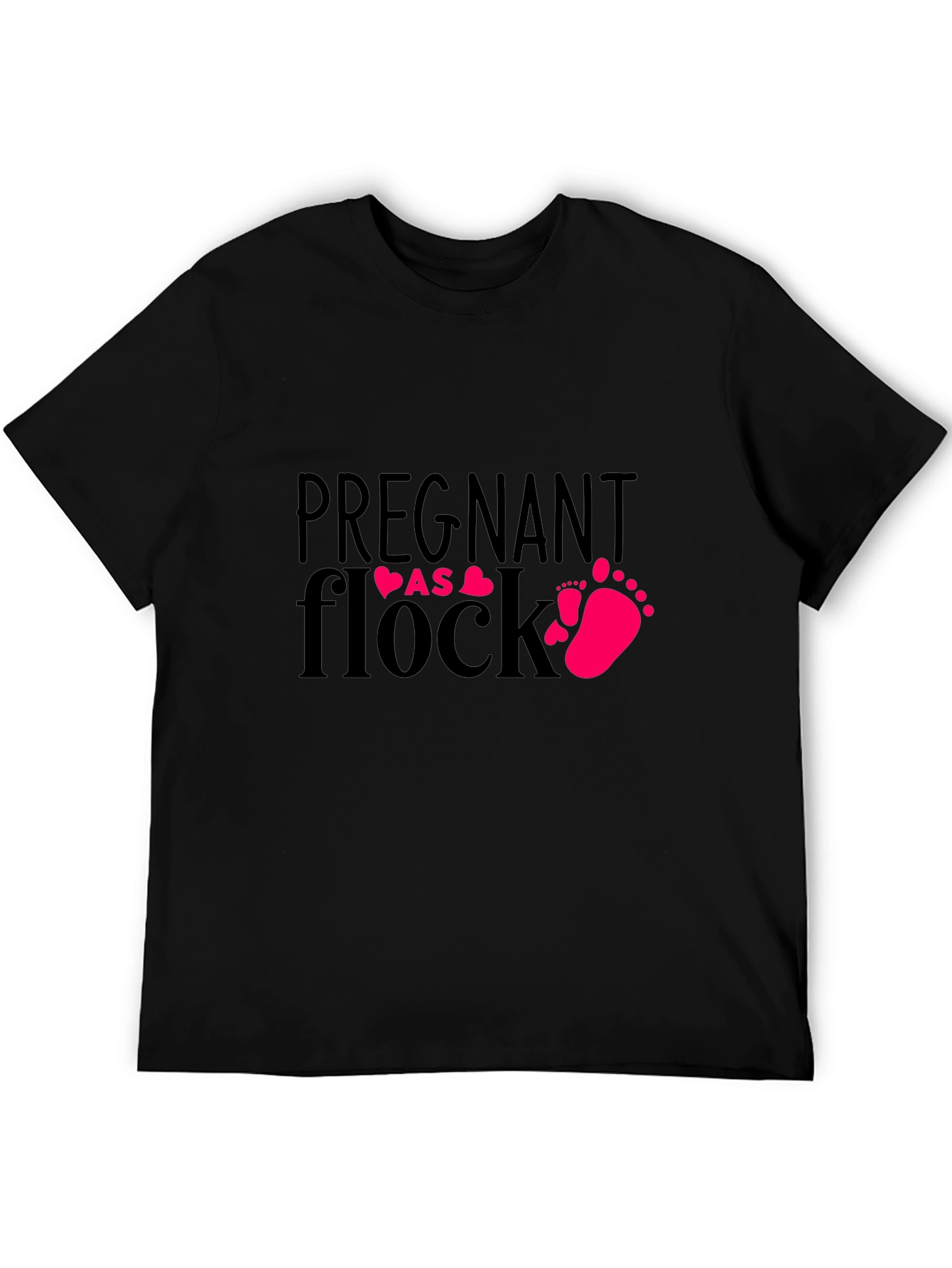 Black Pregnant as Flock T-Shirt - Baby Announcement Tee view 5