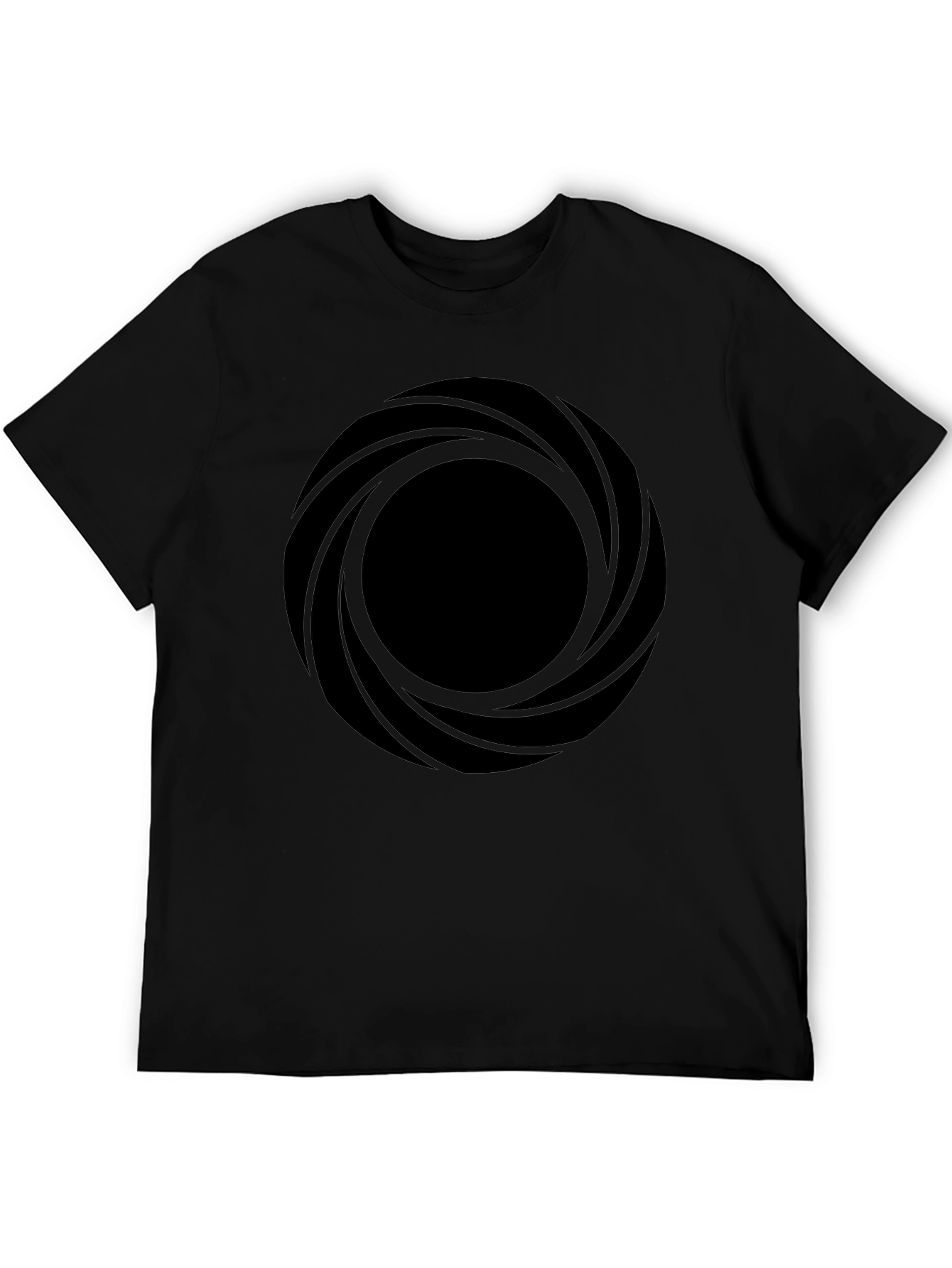 Abstract Circle Graphic Black T-Shirt - 5