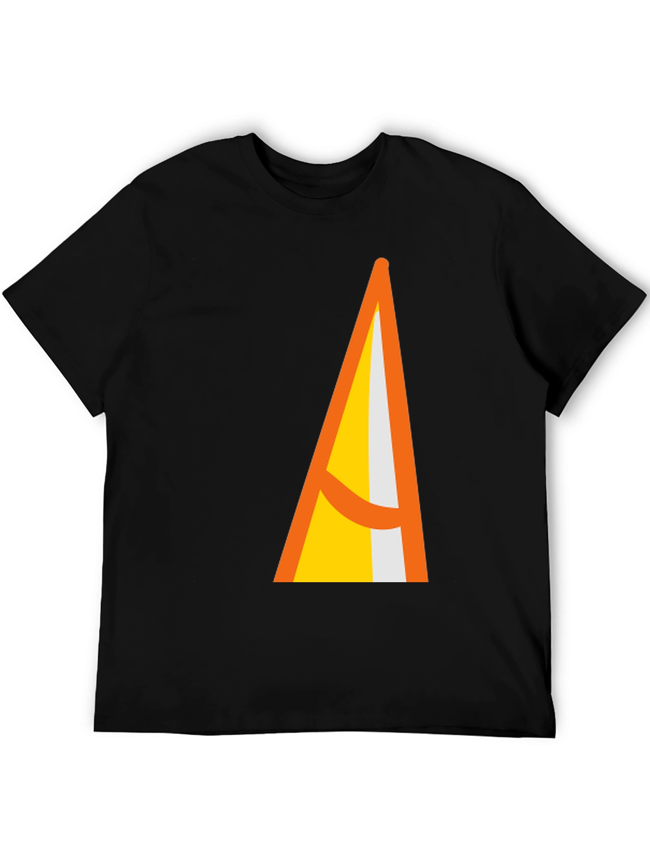 Black Geometric Triangle Graphic Black T-Shirt view 5