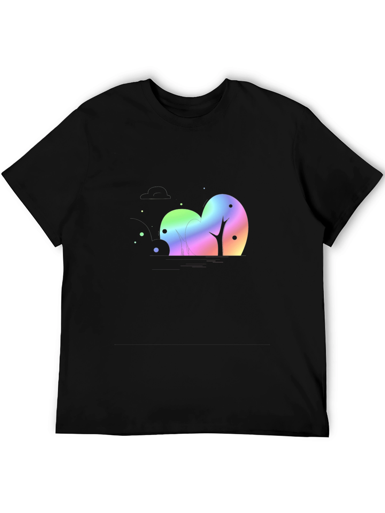 Black Rainbow Trees Black T-Shirt view 5