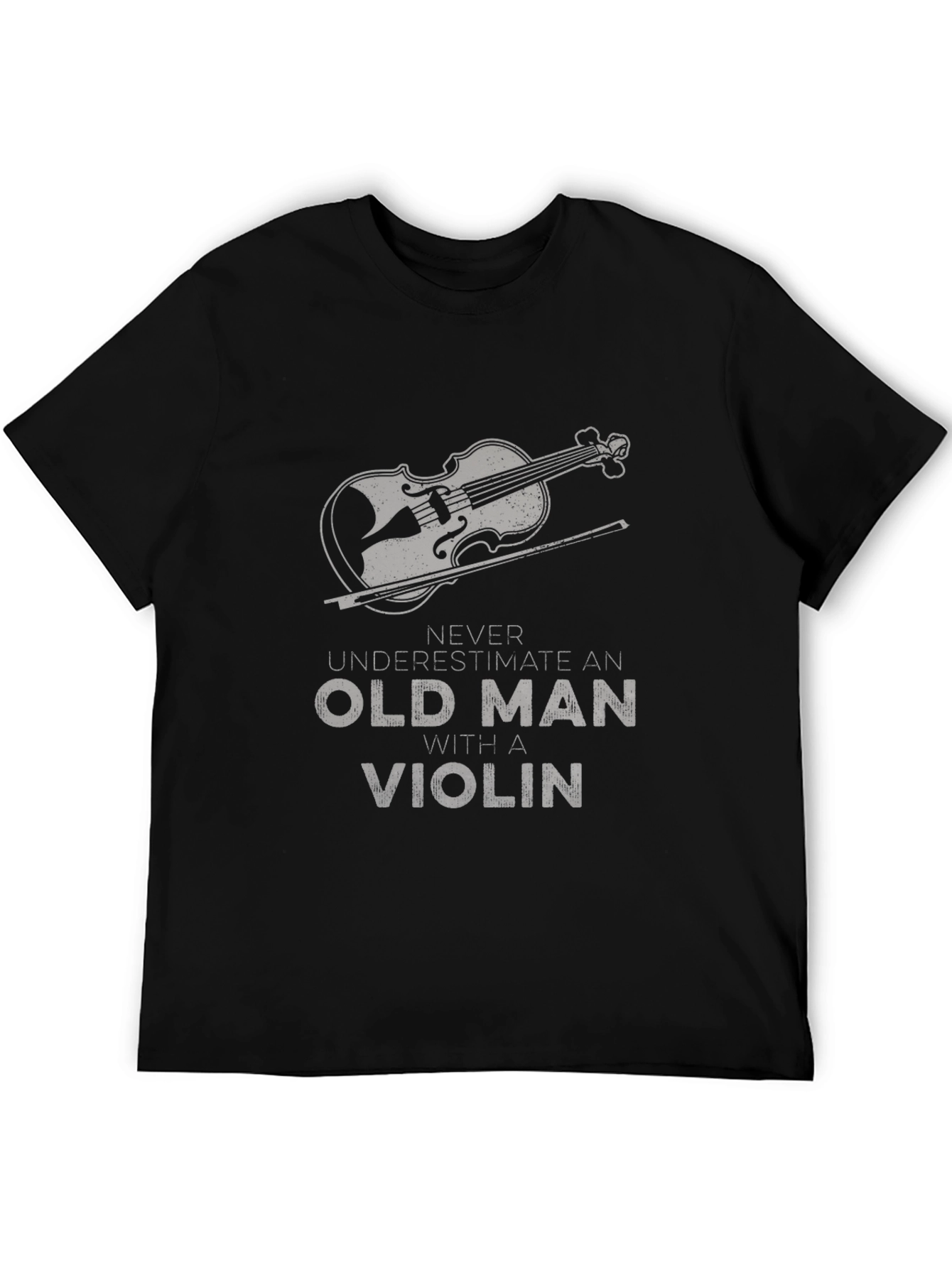 Black Old Man Violin T-Shirt - Black view 5