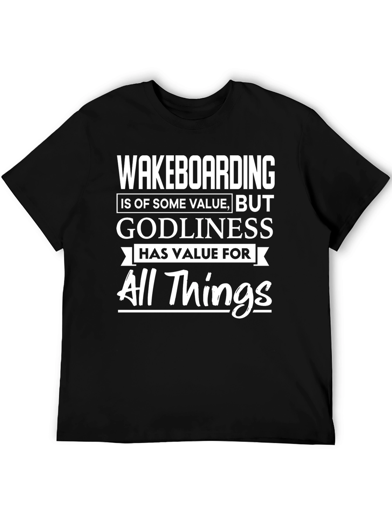 Black Wakeboarding & Godliness T-Shirt - All Things Value view 5