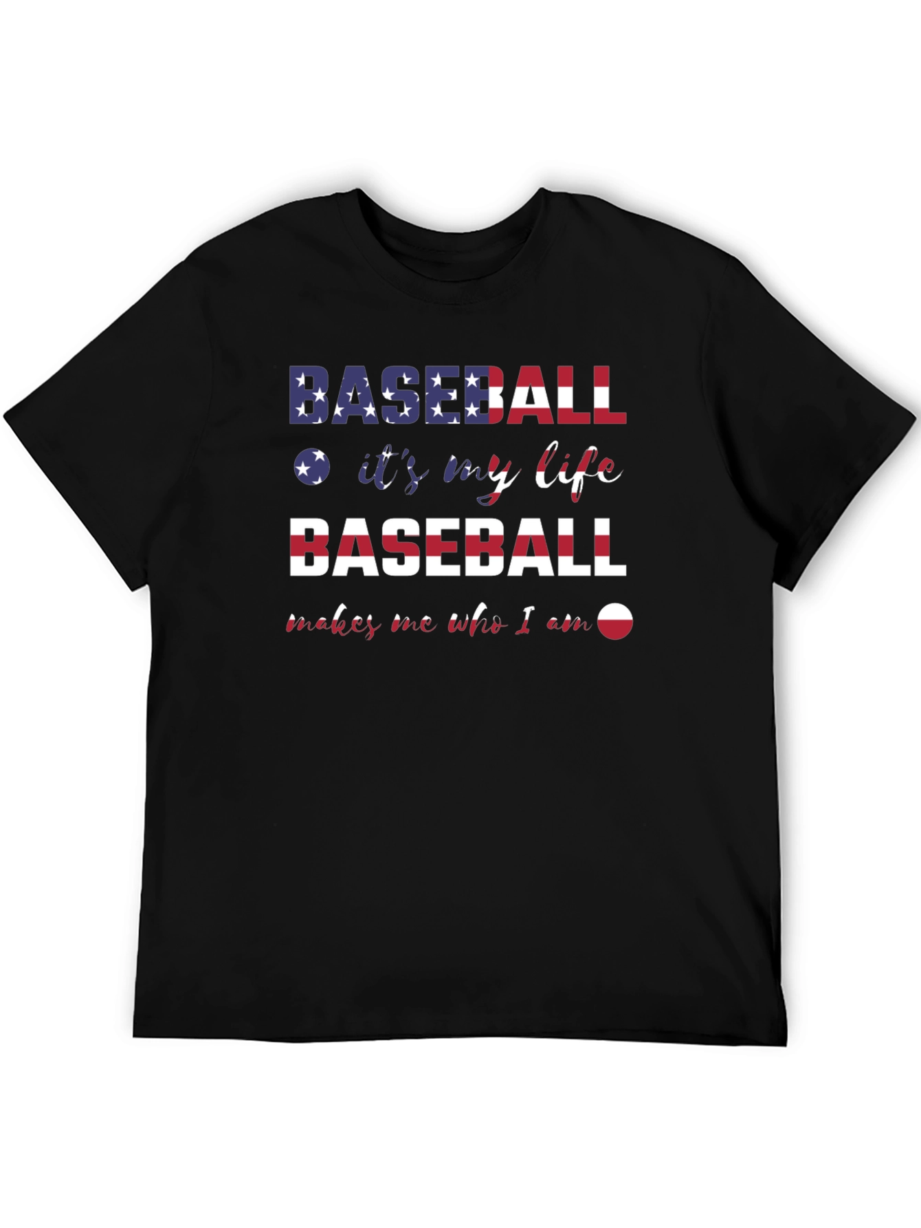 Black Baseball It's My Life T-Shirt view 5