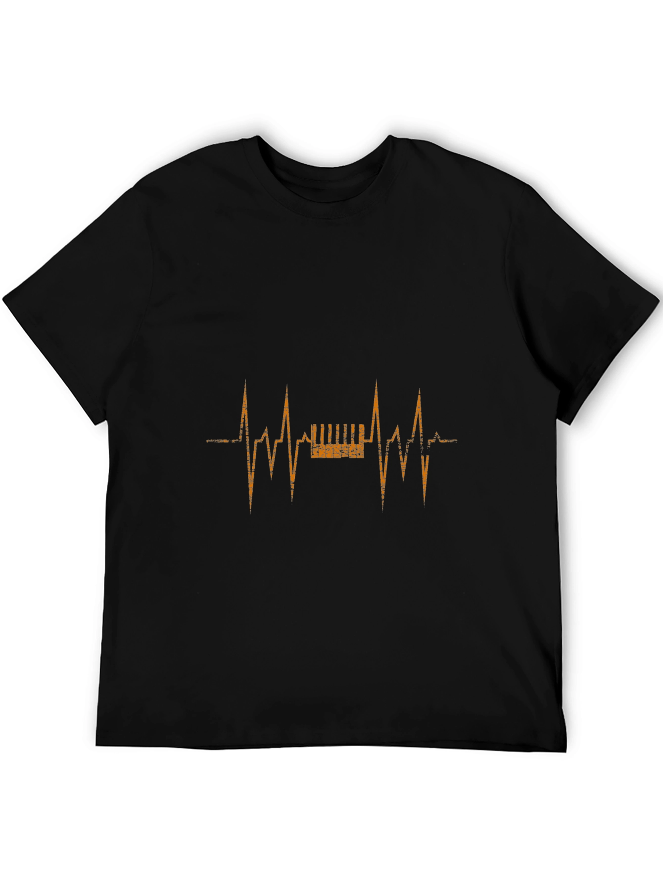 Black Piano Heartbeat Graphic T-Shirt - Music Lover Tee view 5
