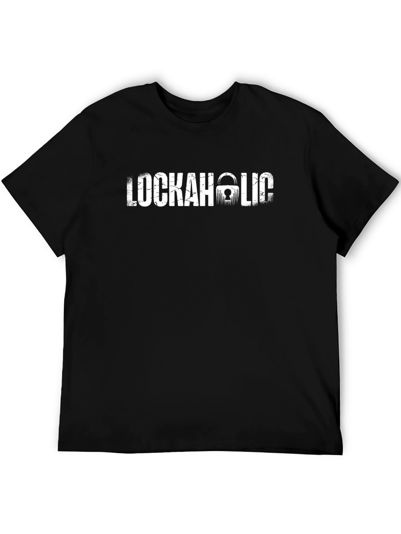 Black Lockaholic Graphic Tee - Black Cotton T-Shirt view 5