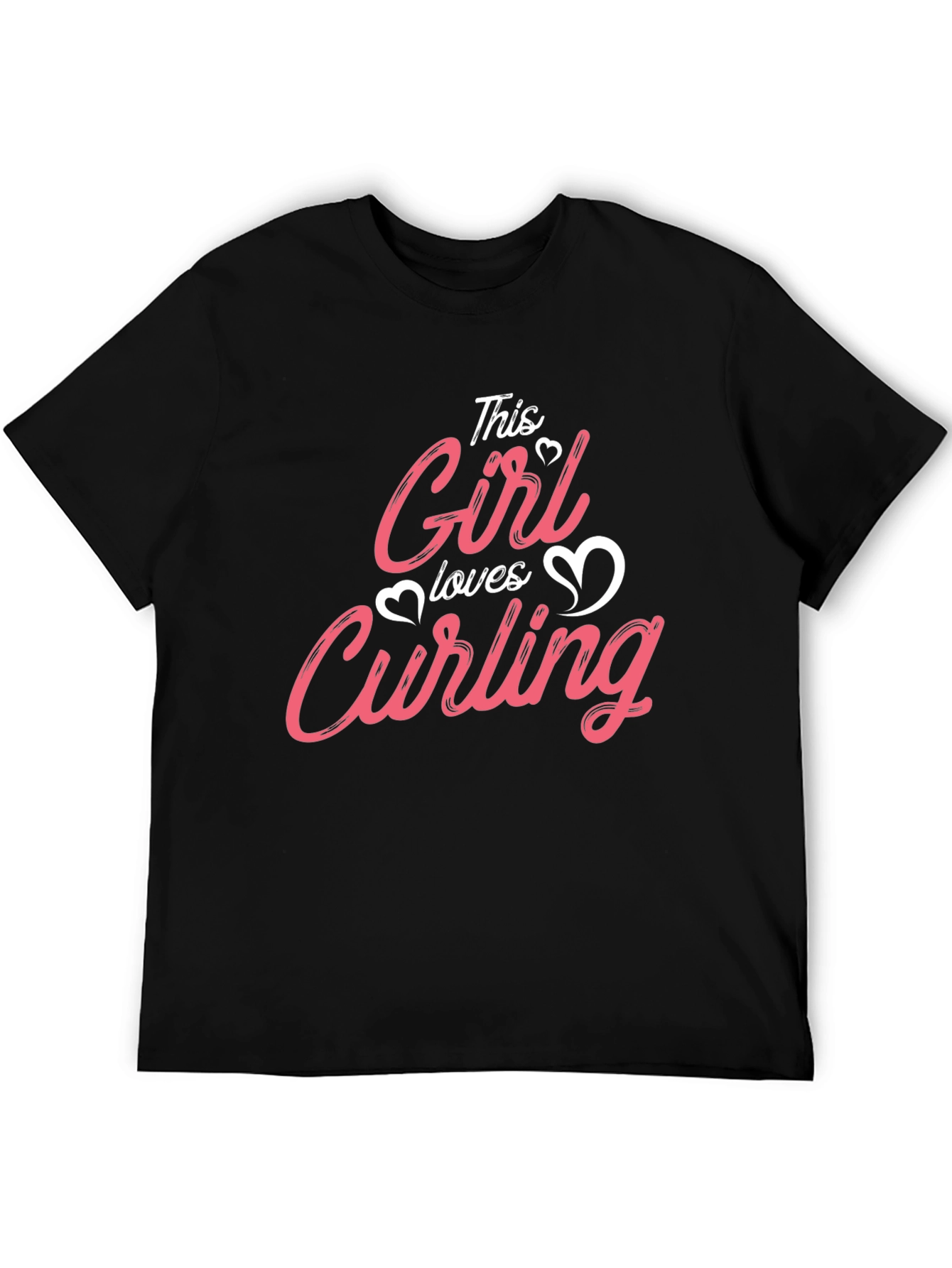 Black This Girl Loves Curling T-Shirt Black view 5