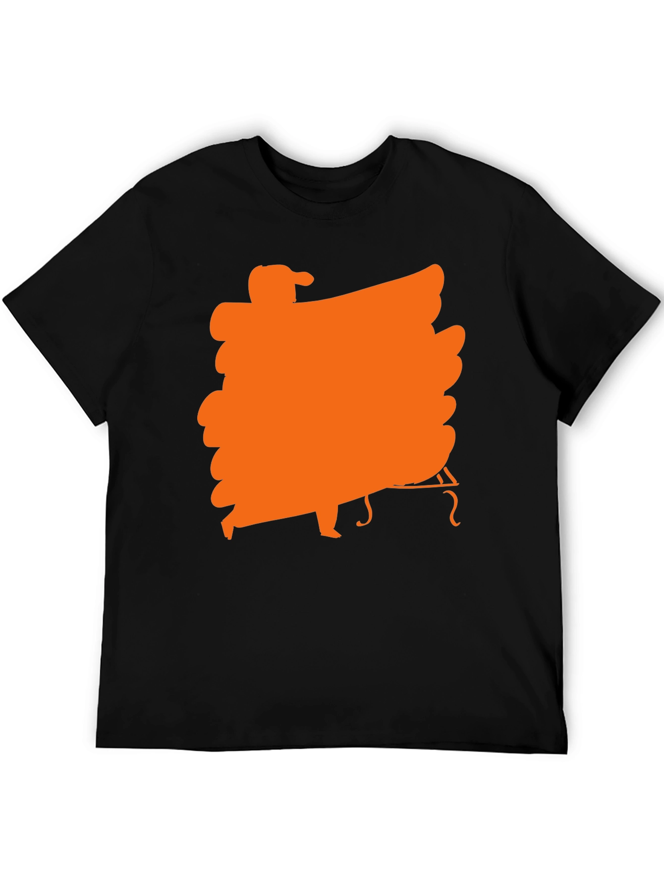 Black Black T-Shirt with Orange Musician Graphic view 5