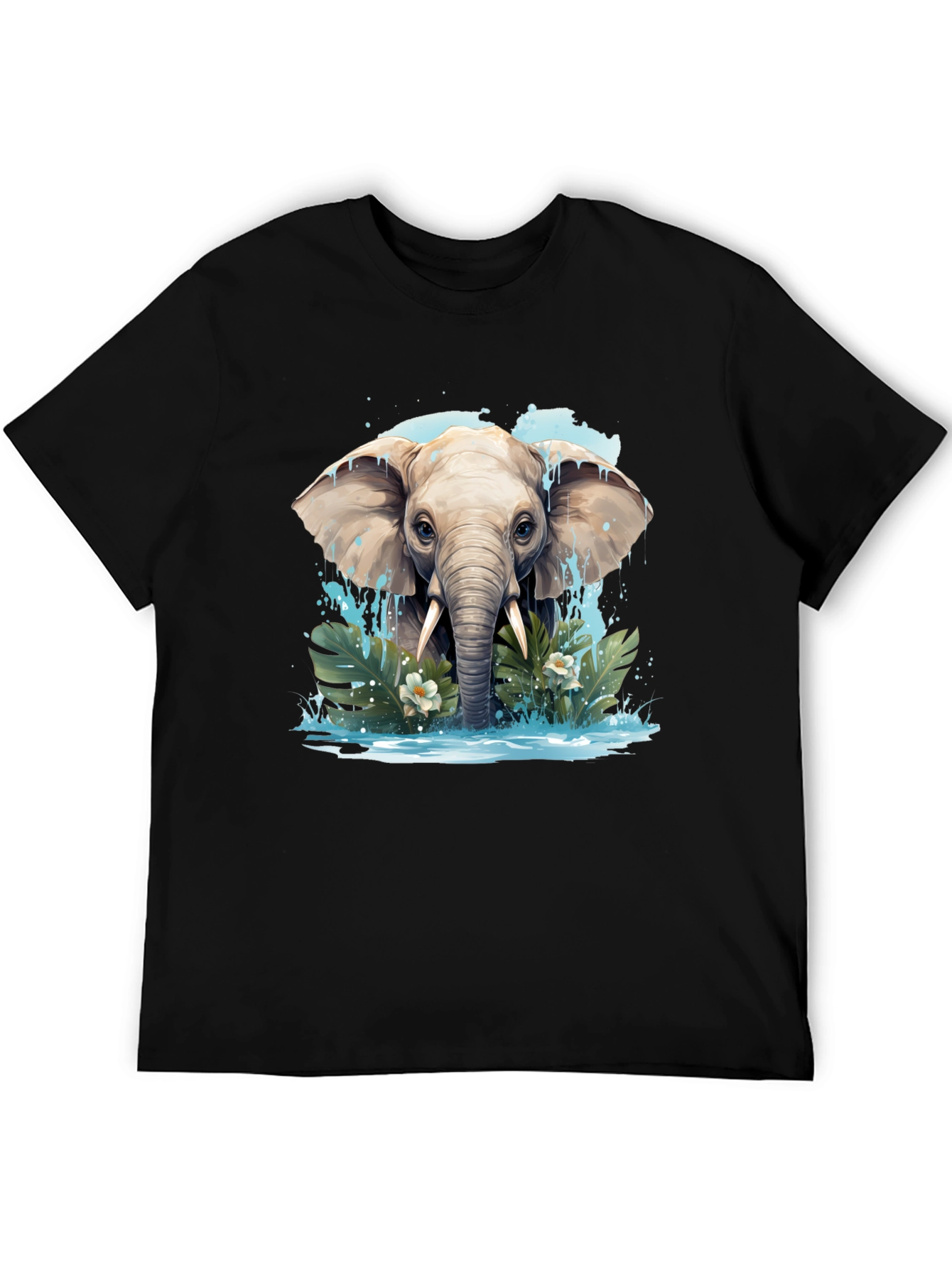 Black Elephant Graphic Tee - Black, Nature Inspired Design view 5