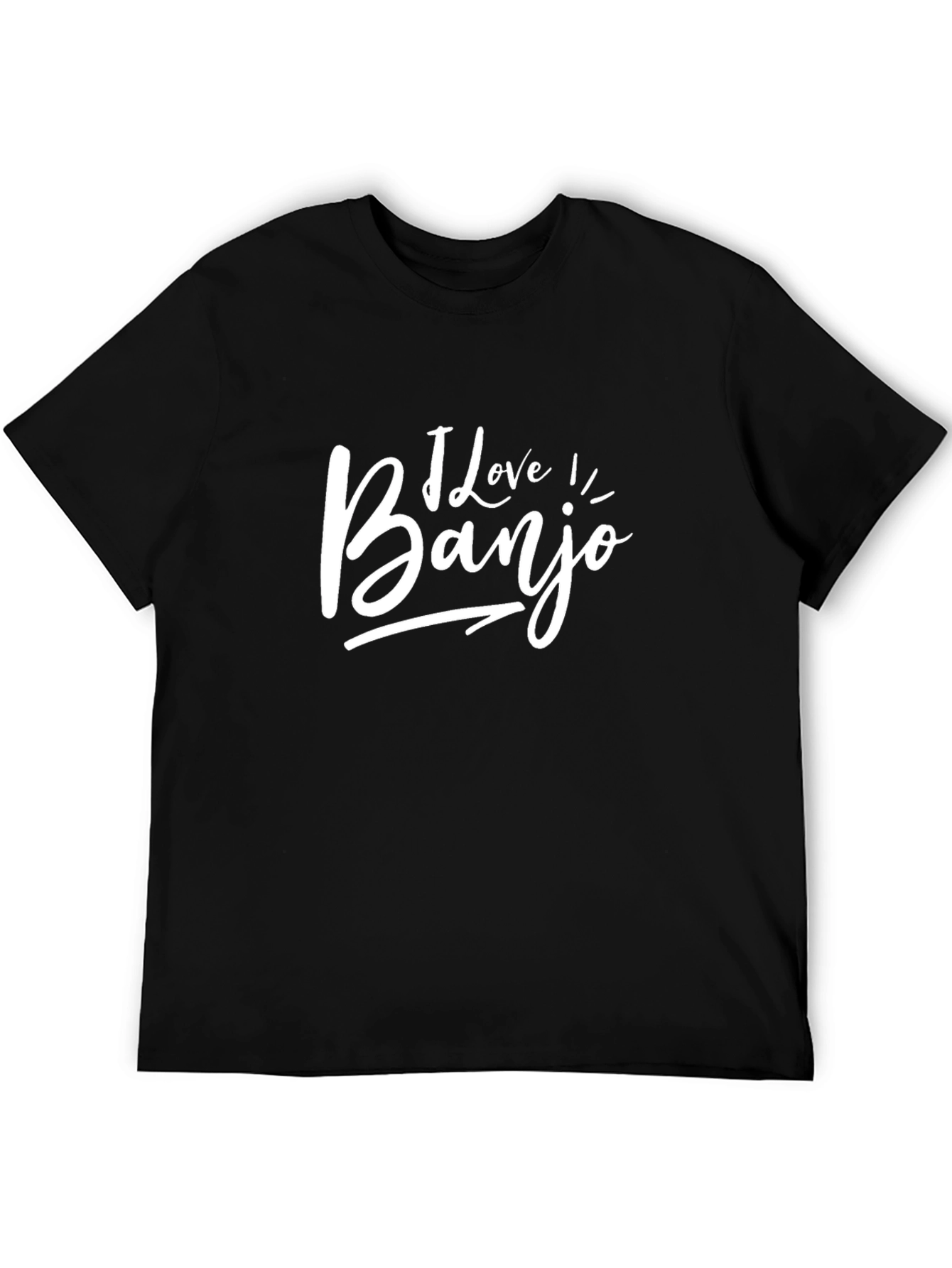 Black I Love Banjo Graphic T-Shirt view 5