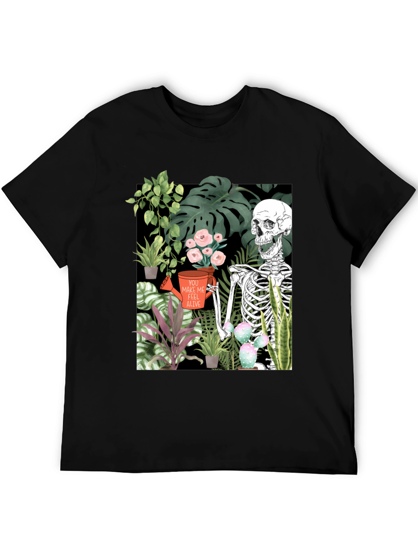 Black Skeleton Gardener Graphic T-Shirt - Make Me Feel Alive view 5