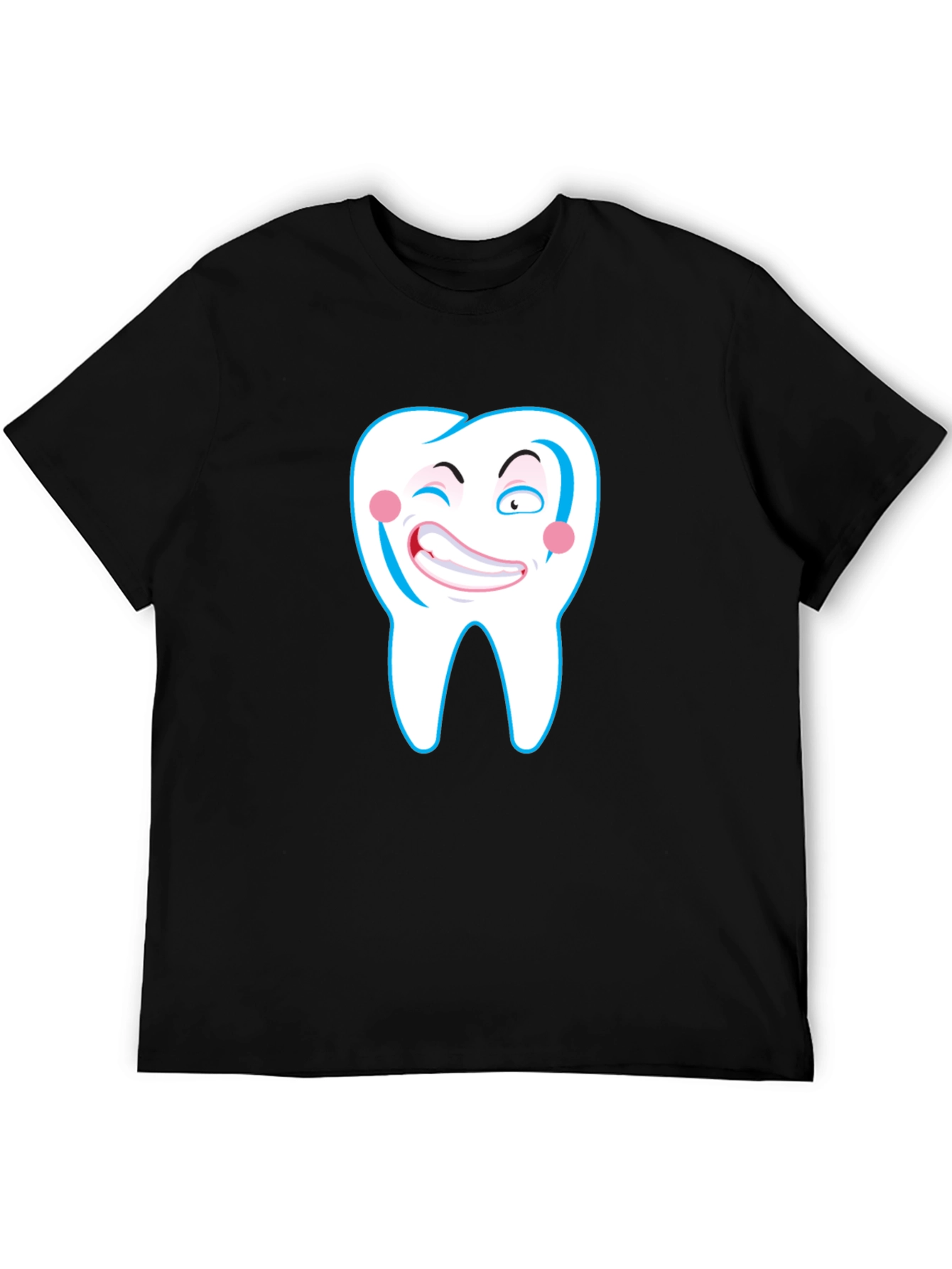 Funny Tooth Graphic Black T-Shirt - 5