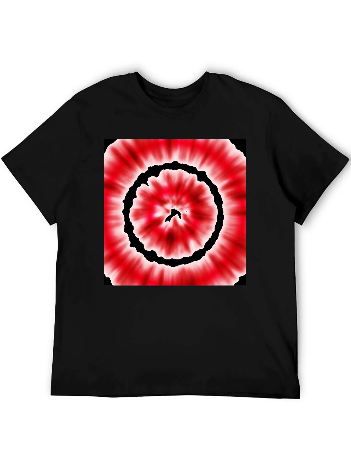 Black Red & Black Tie-Dye Style Graphic T-Shirt view 5