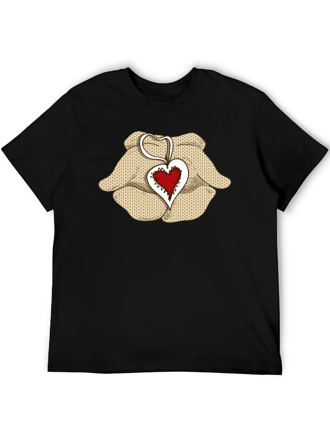 Black Heart Hands Graphic Tee - Black Cotton Blend view 5