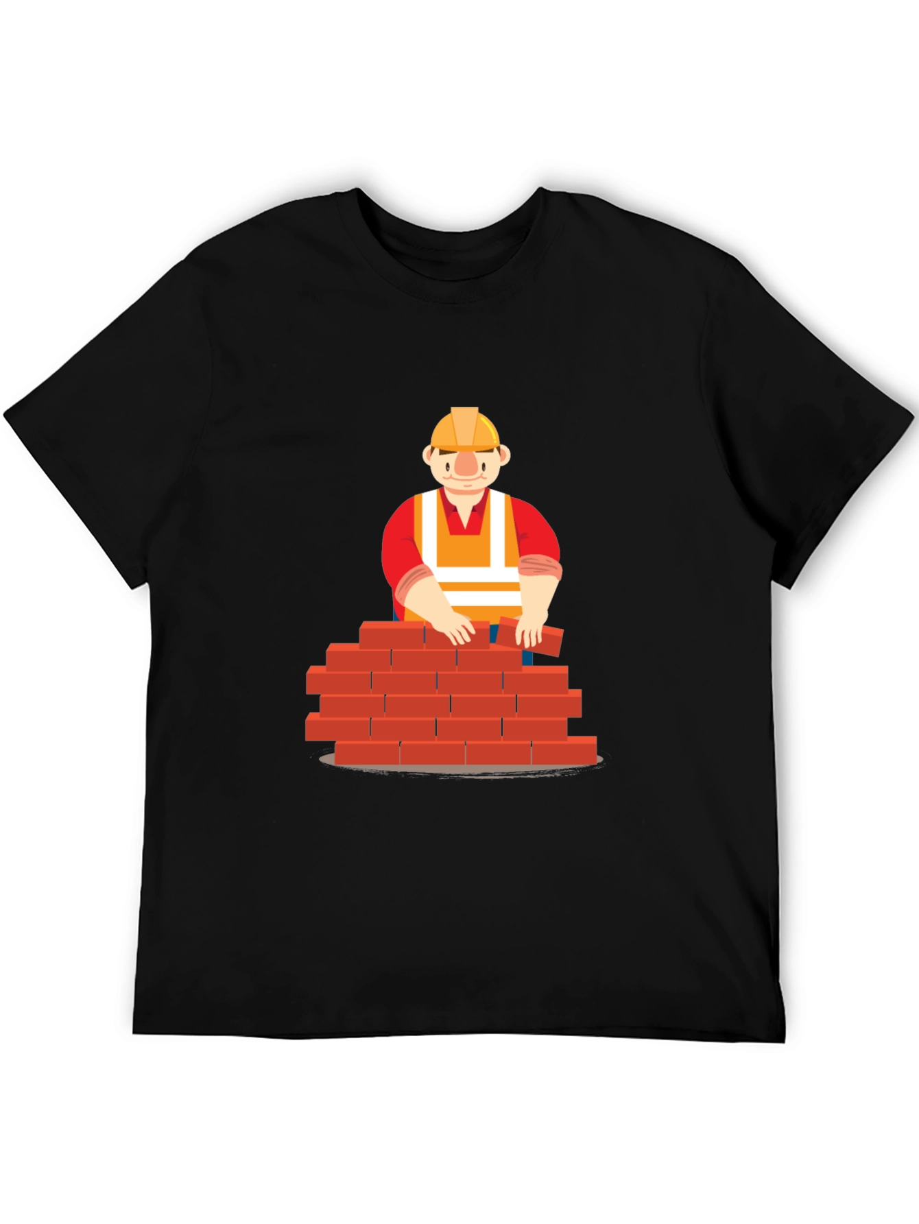 Black Bricklayer Graphic T-Shirt - Construction Worker Tee view 5