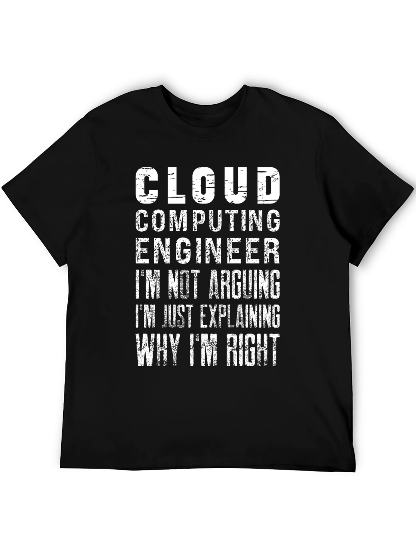 Black Cloud Computing Engineer Funny T-Shirt view 5