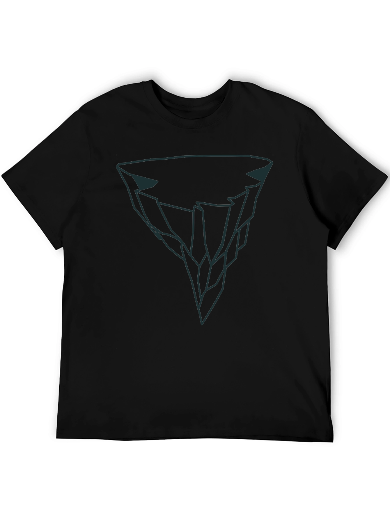 Black Geometric Iceberg Graphic Tee - Modern Black T-Shirt view 5