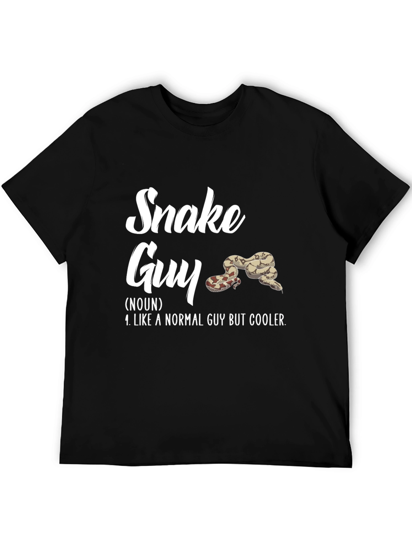 Black Snake Guy Definition T-Shirt - Cool Reptile Lover Tee view 5