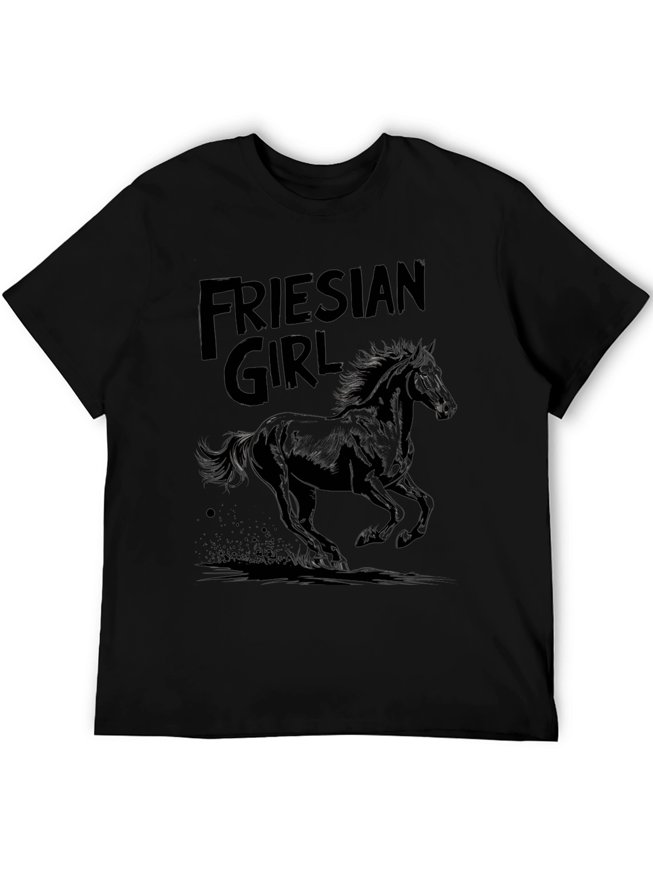 Black Friesian Girl Graphic Tee view 5