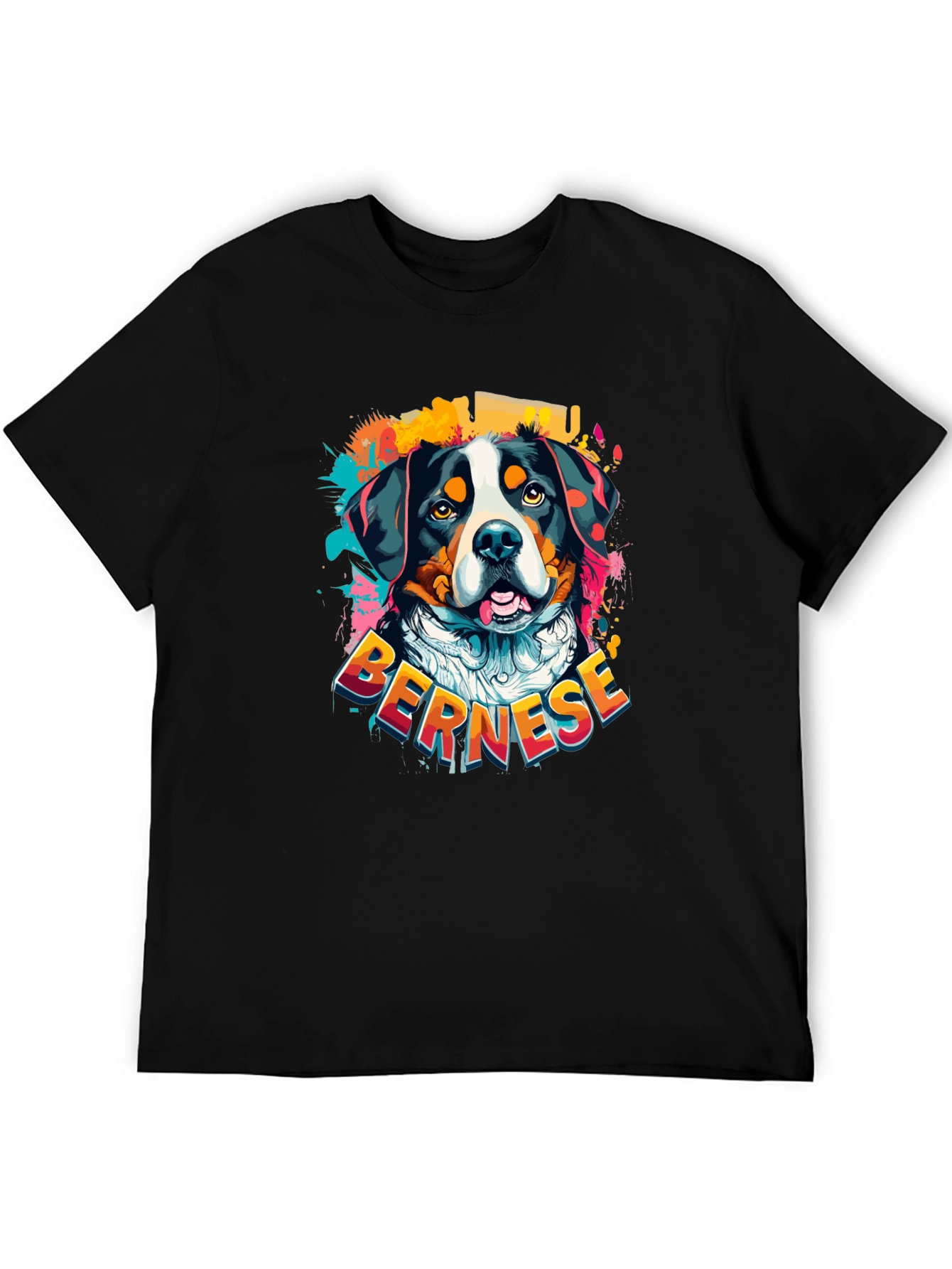 Black Bernese Mountain Dog Graphic T-Shirt view 5