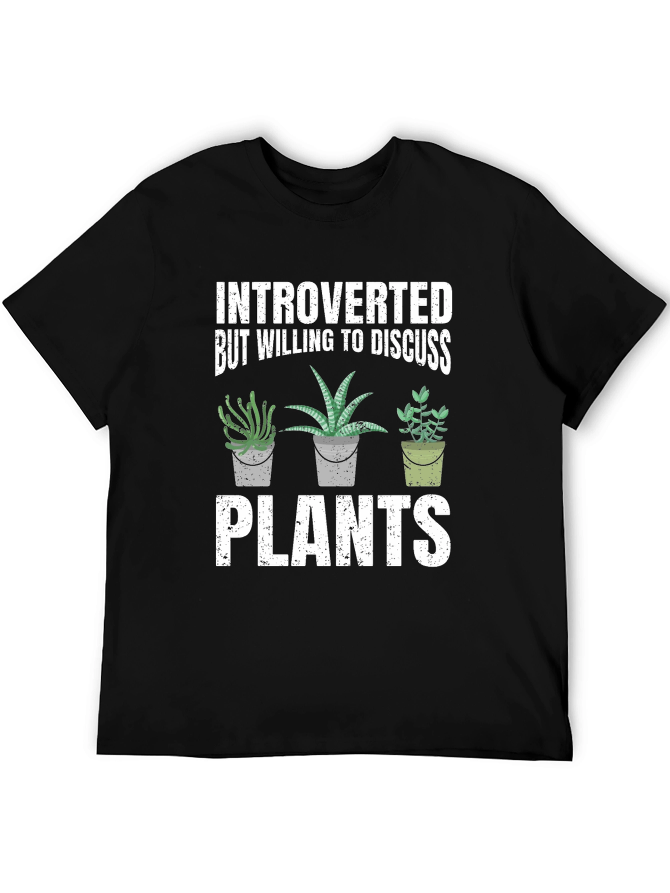 Black Introverted Plants Graphic Tee view 5