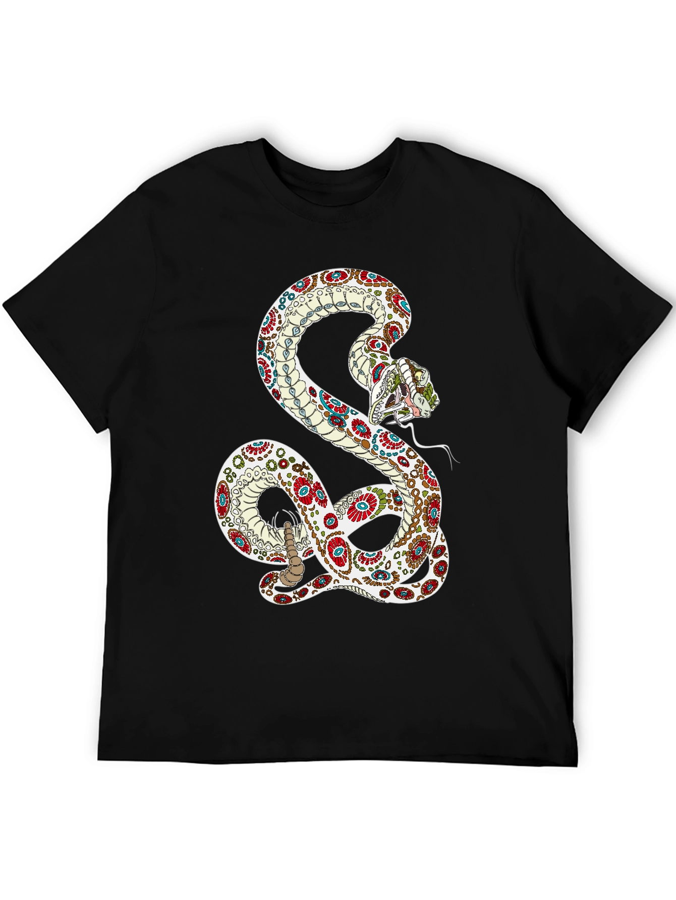 Black Sugar Skull Snake Graphic Tee view 5