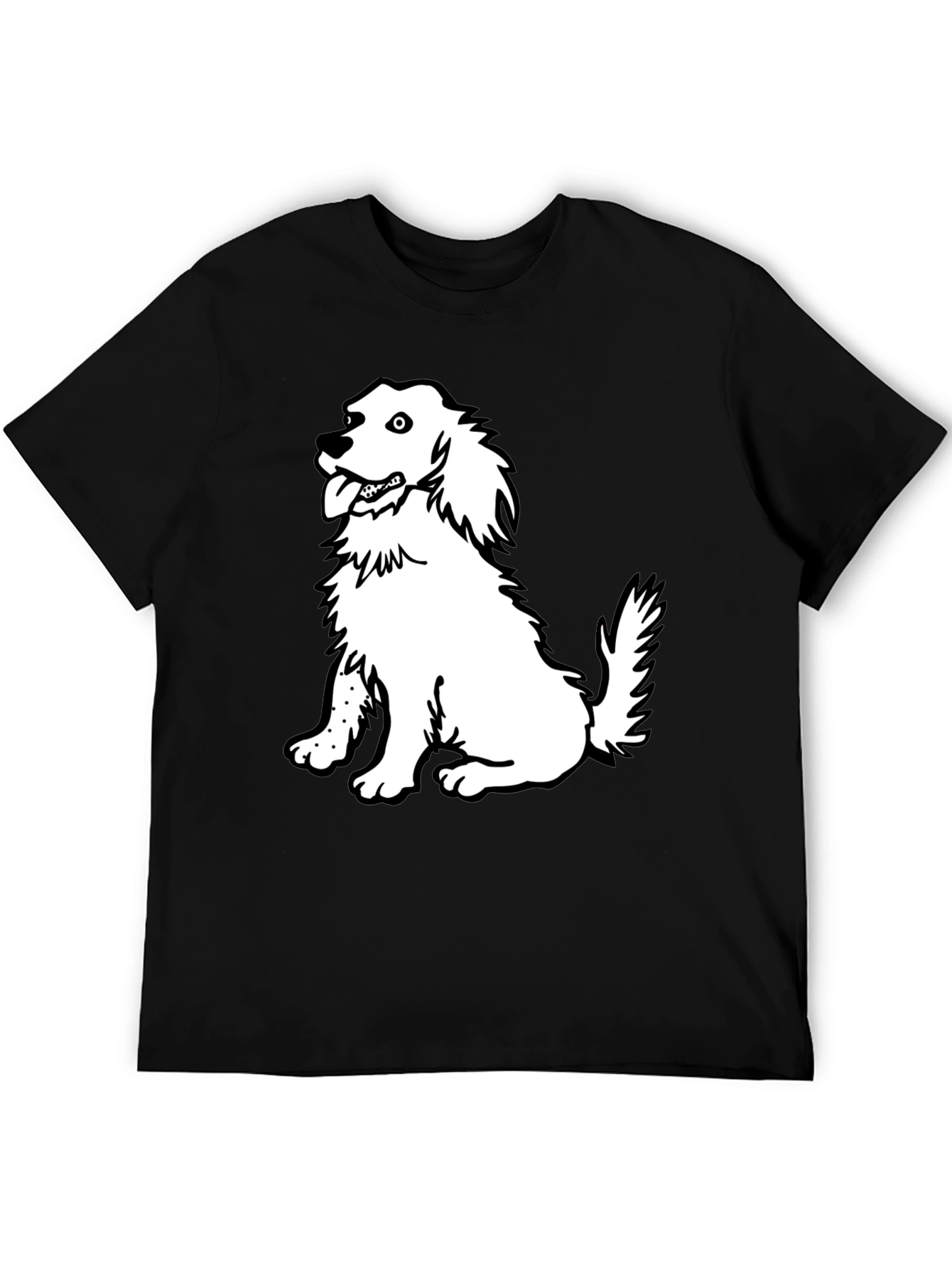 Black Dog Graphic Tee - Black Cotton Casual Shirt view 5