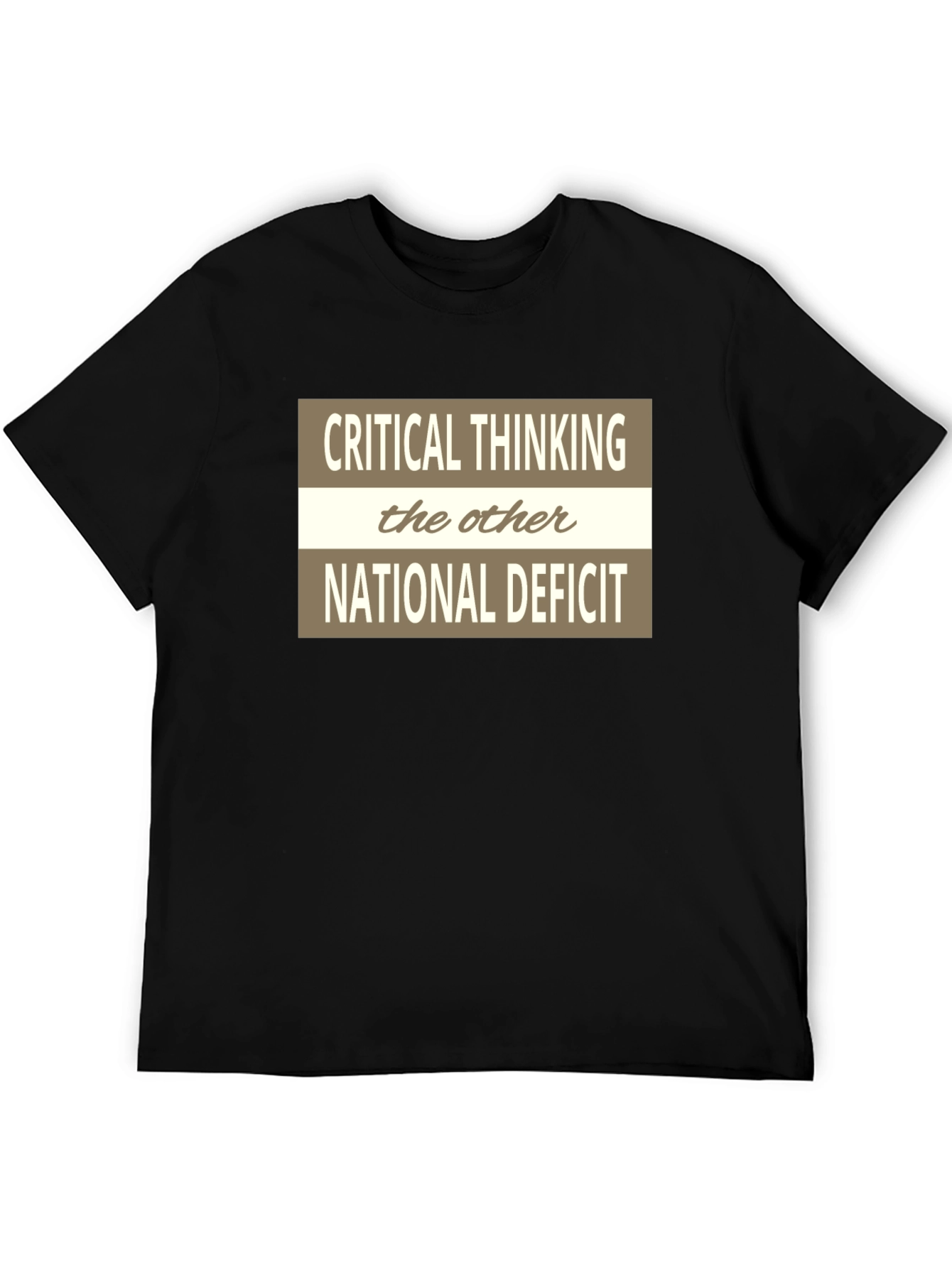 Black Critical Thinking National Deficit Graphic Tee view 5