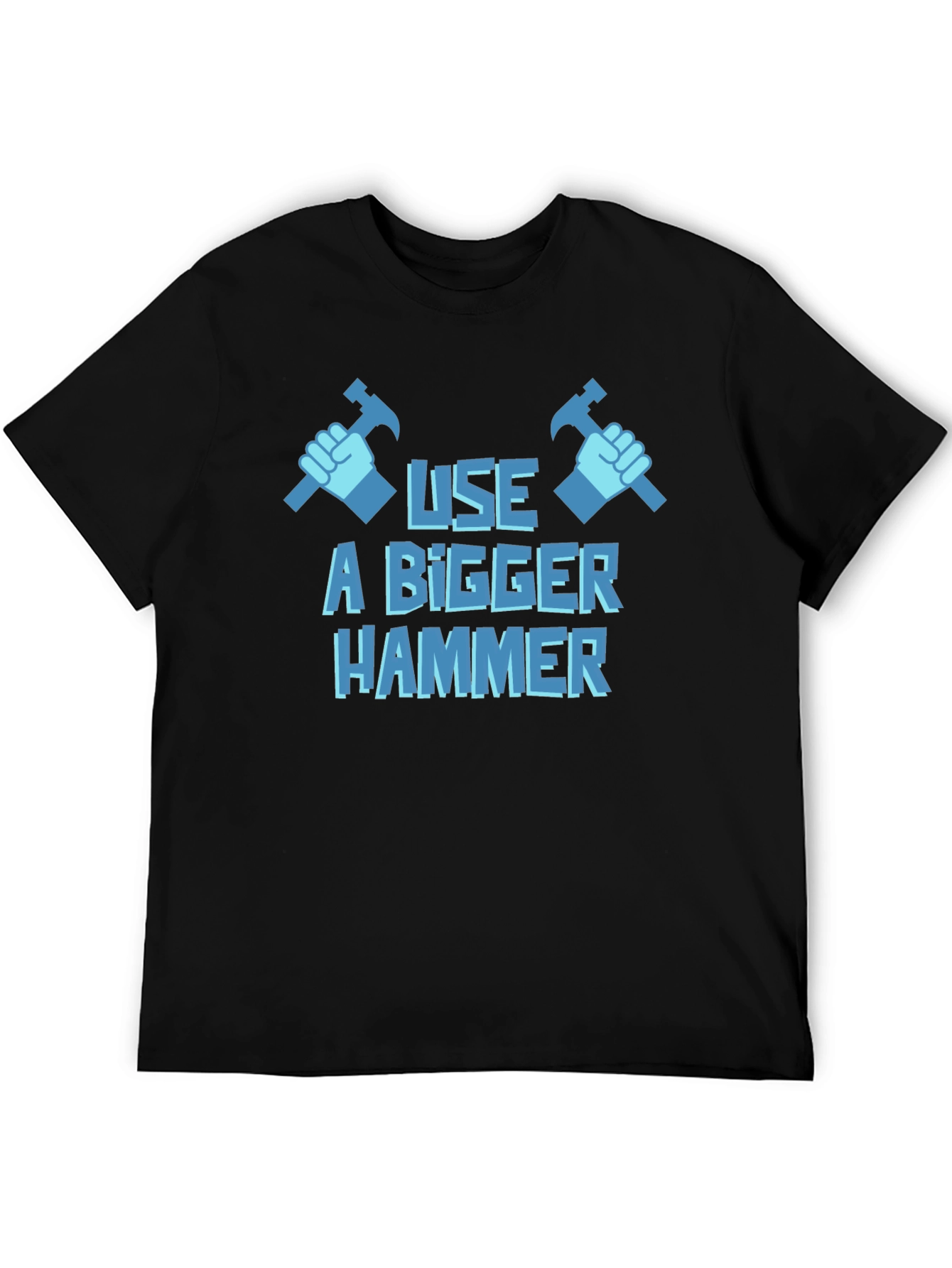 Black Use A Bigger Hammer T-Shirt - Novelty Construction Tee view 5