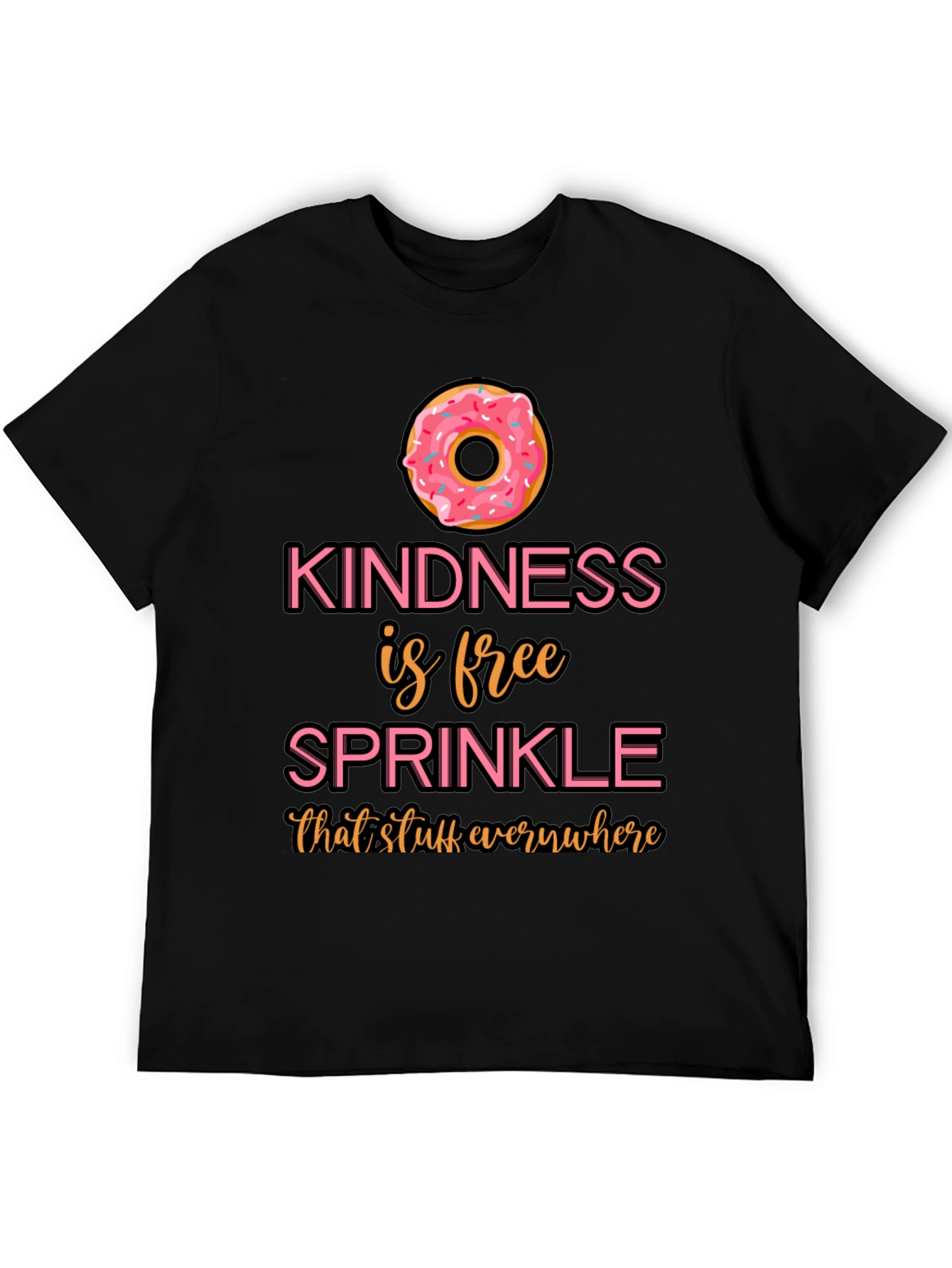 Black Kindness Sprinkle Donut T-Shirt view 5
