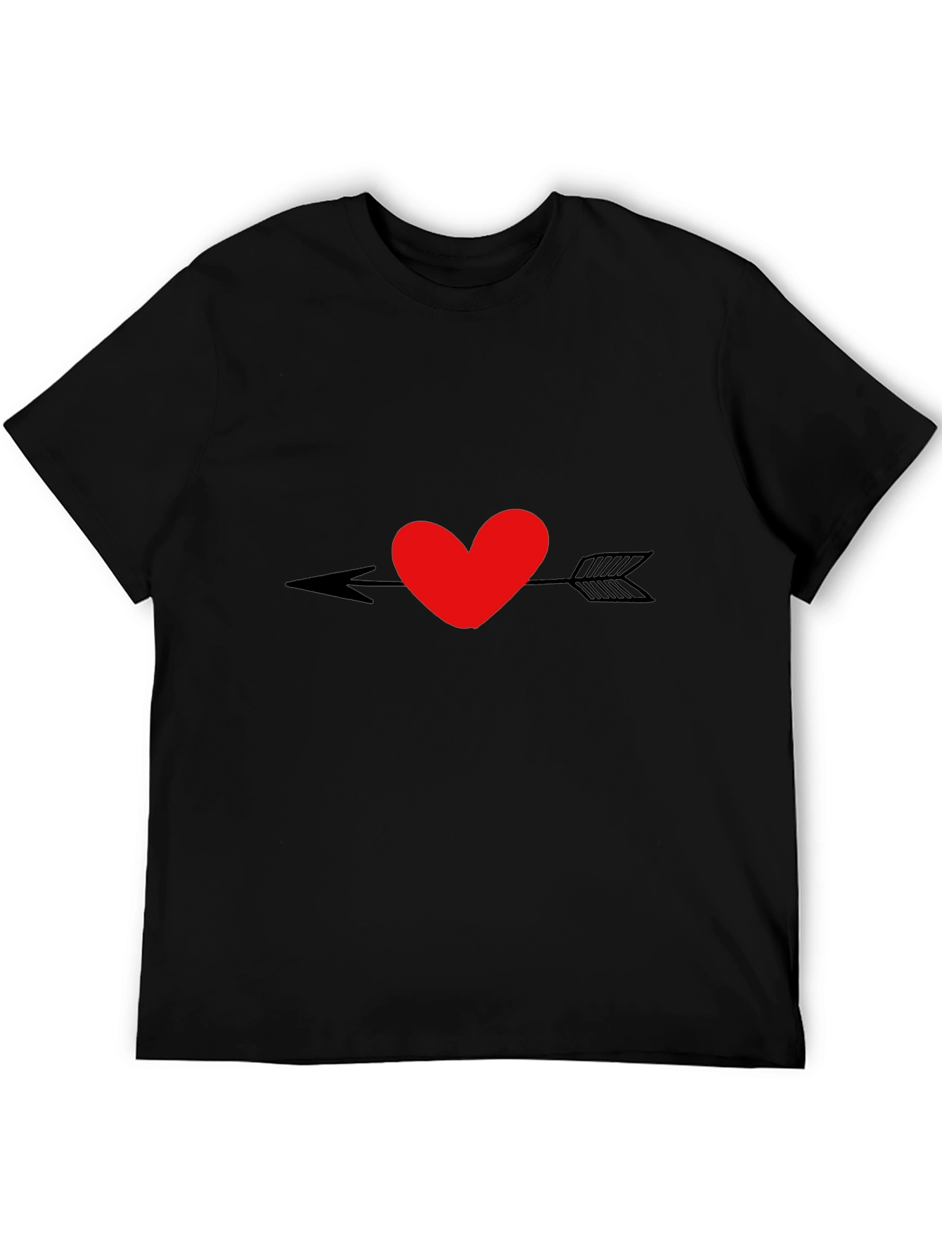 Black Heart Arrow Graphic Black T-Shirt view 5