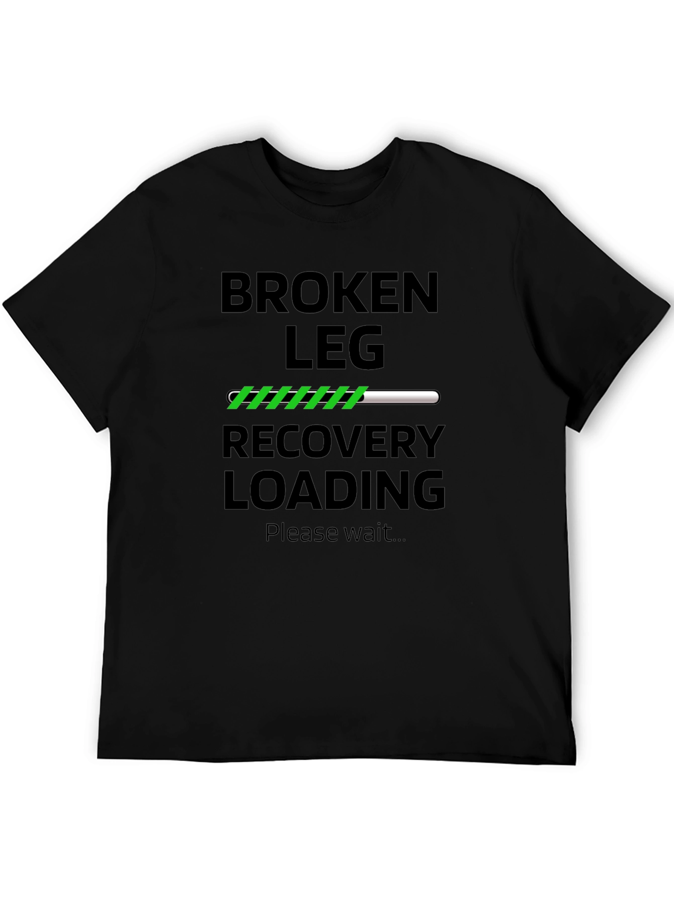 Black Broken Leg Recovery Loading T-Shirt view 5