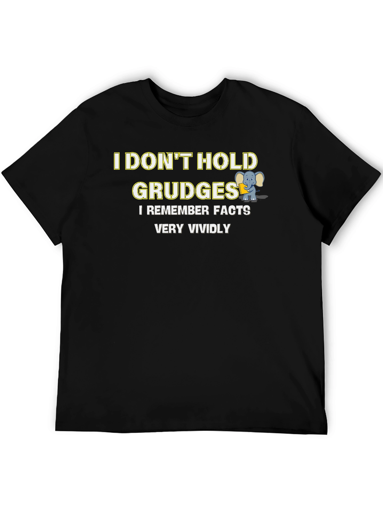 Black Funny "I Don't Hold Grudges" Graphic Tee view 5