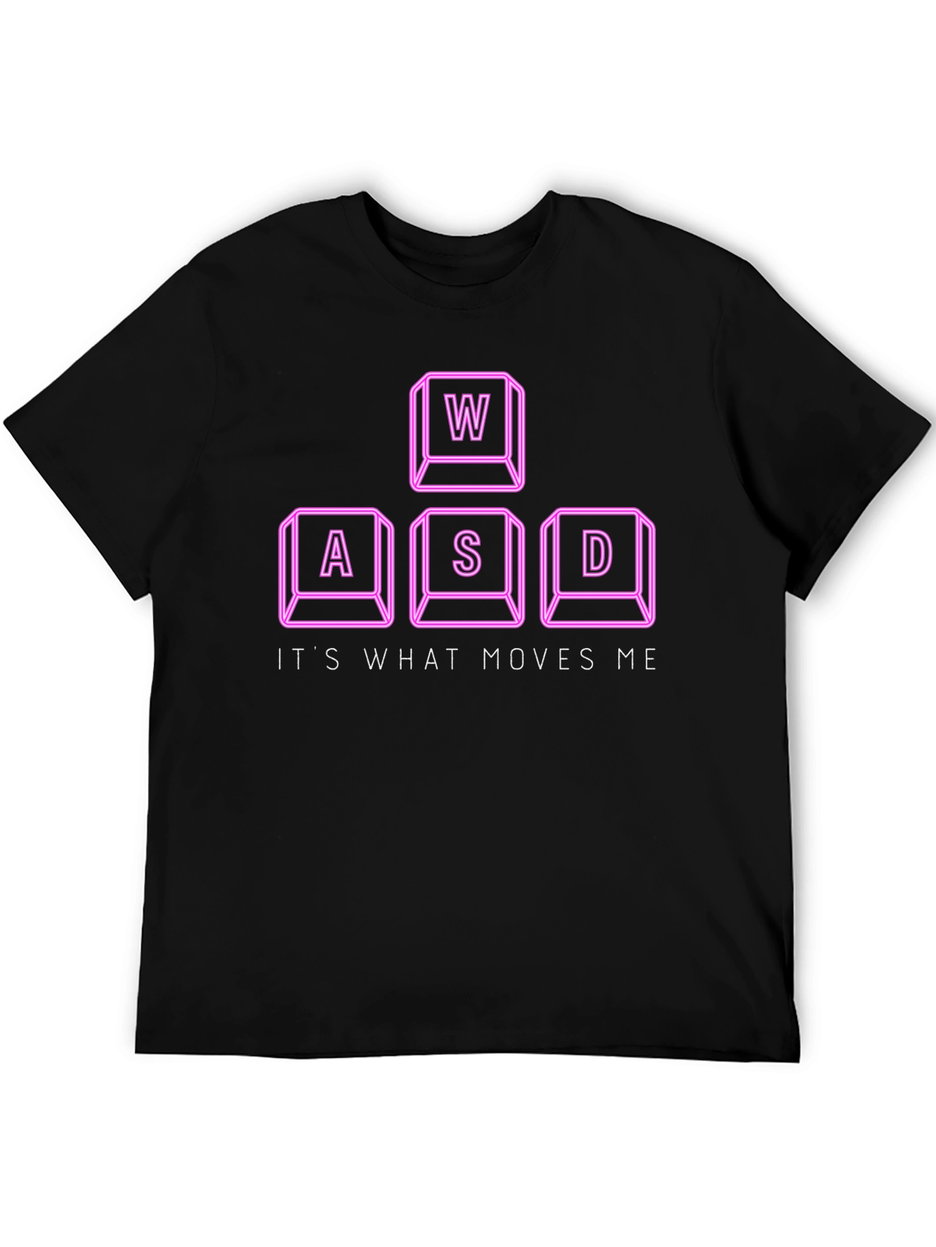 Black Gamer T-Shirt - WASD Keys Design view 5