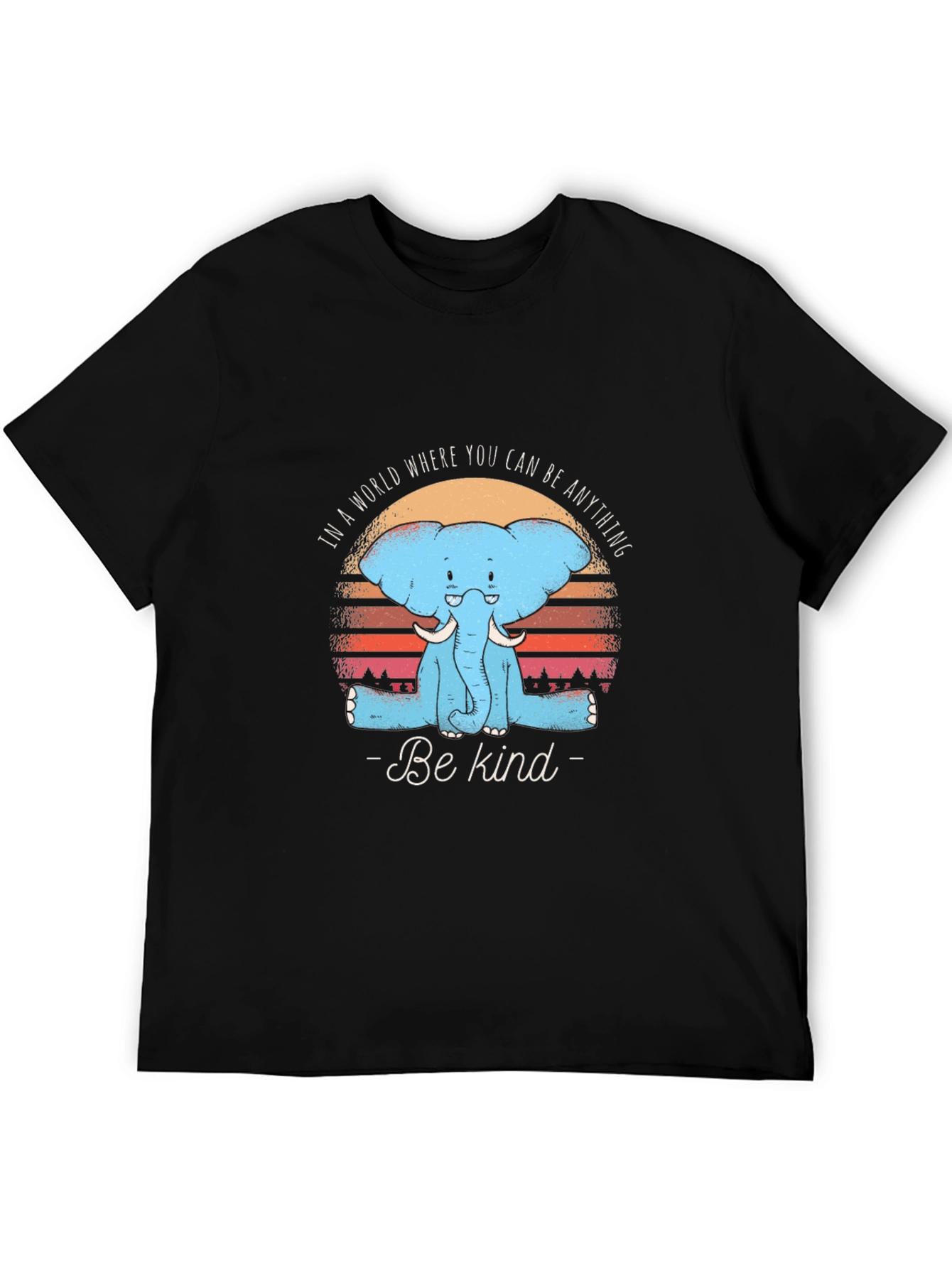 Black Be Kind Elephant T-Shirt - Soft Cotton Tee view 5
