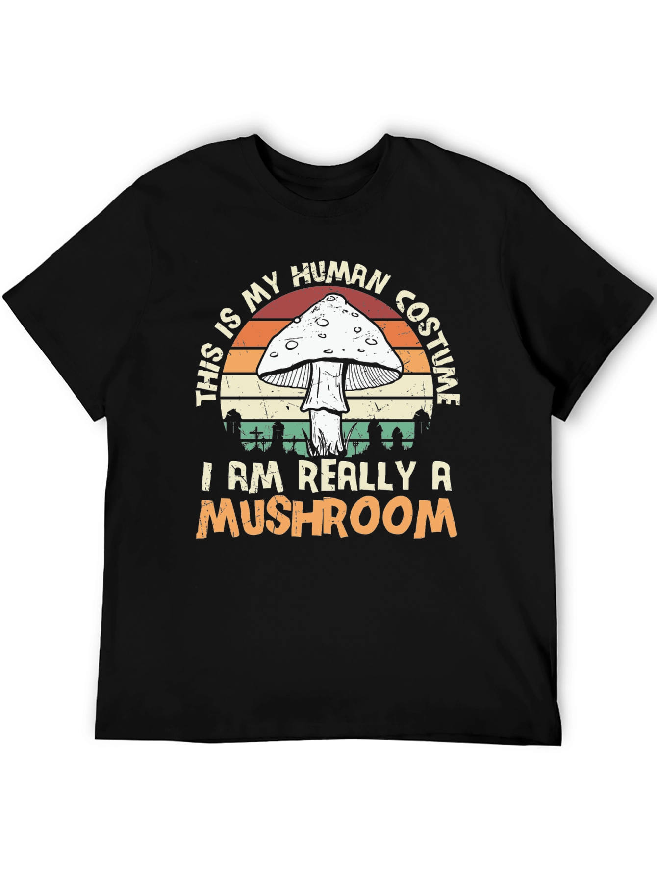 Black Mushroom Costume T-Shirt - Halloween Apparel view 5