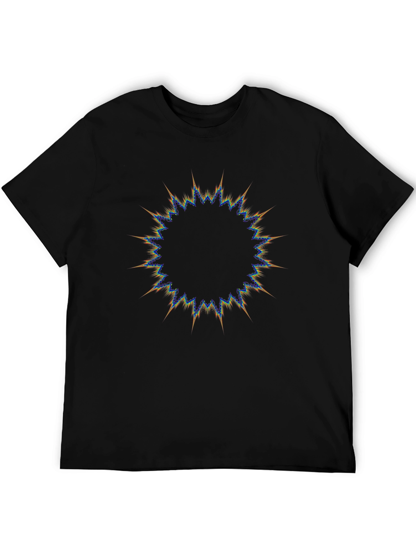 Black Abstract Graphic Print Black T-Shirt view 5